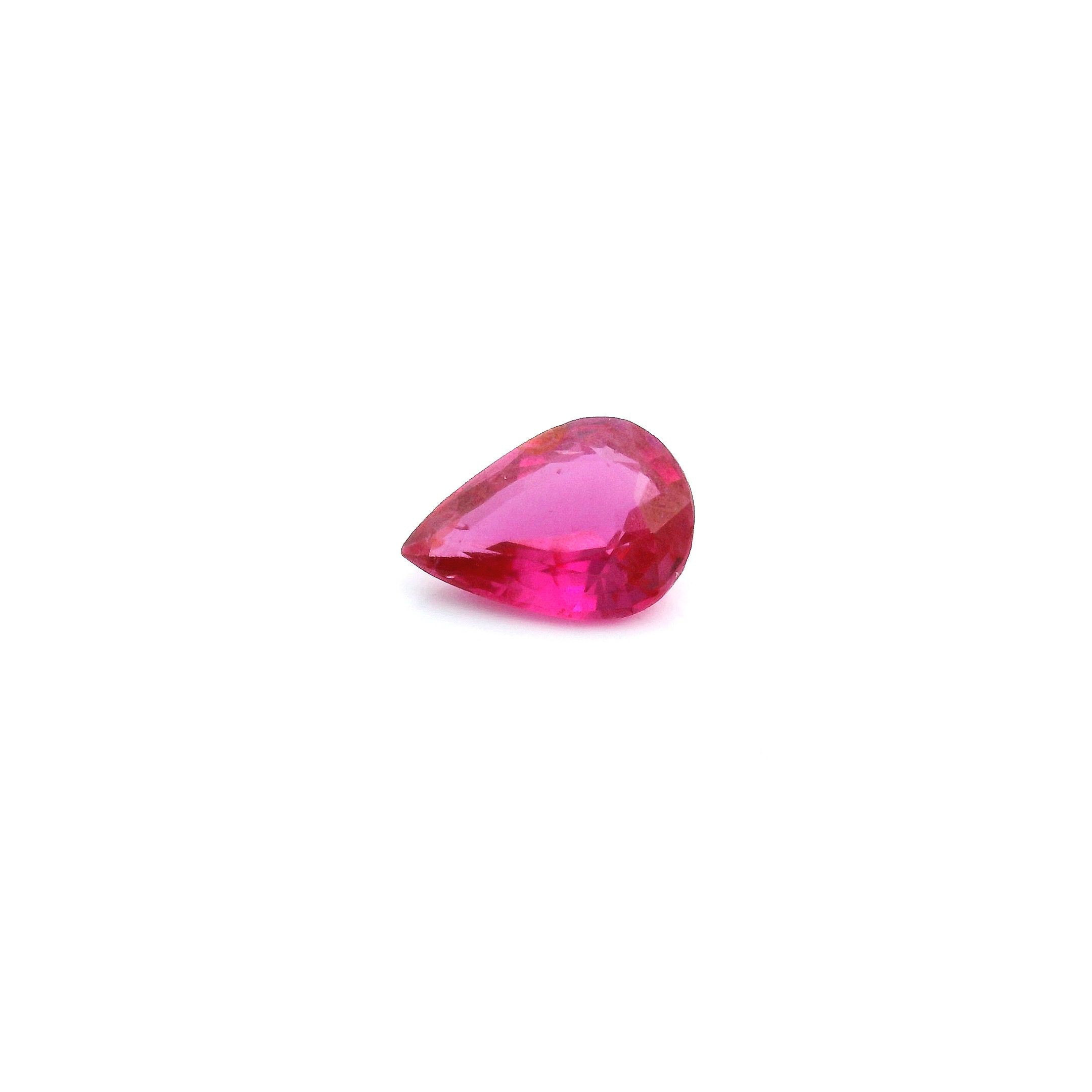 0.68 ct Pear Red Natural Ruby