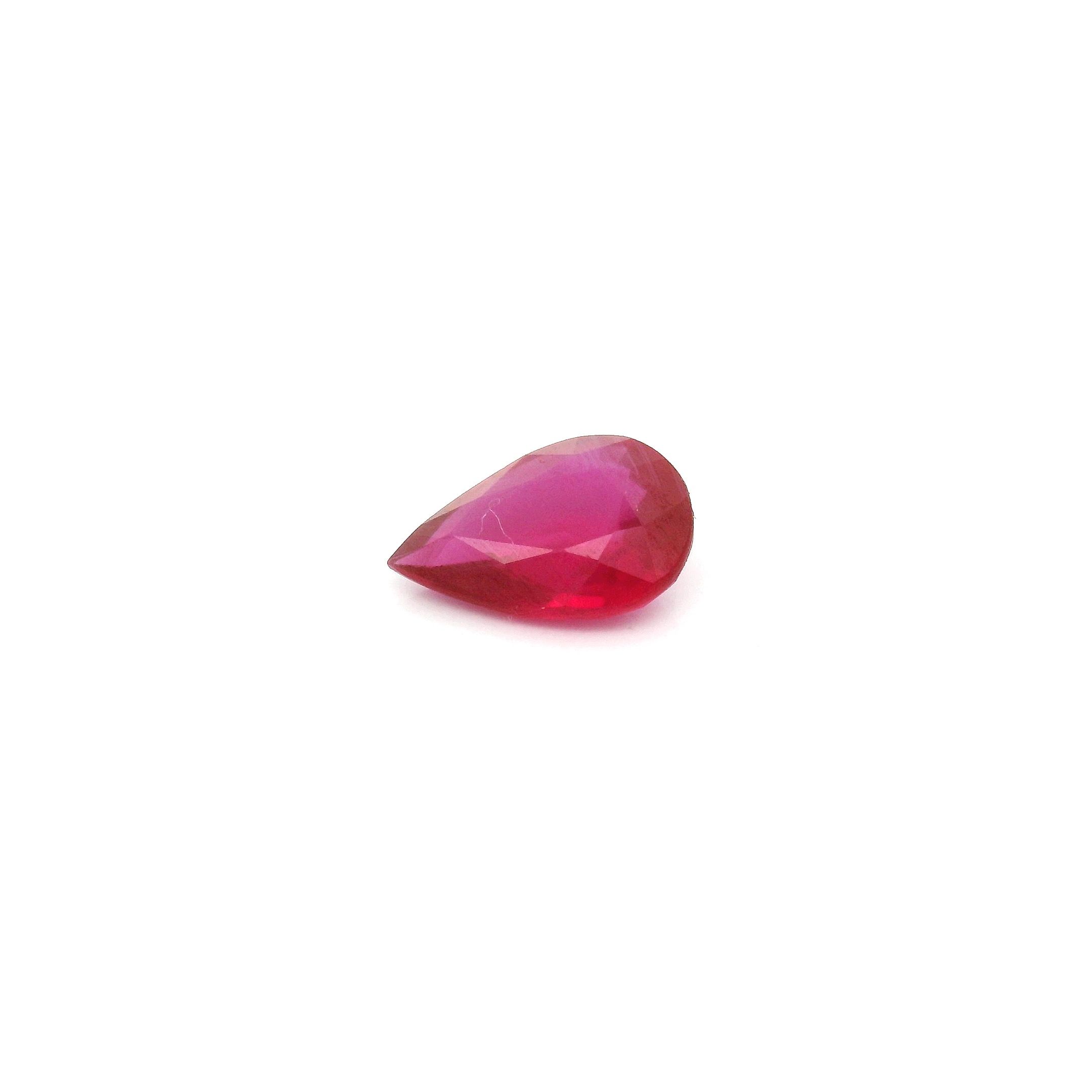 0.72 ct Pear Red Natural Ruby