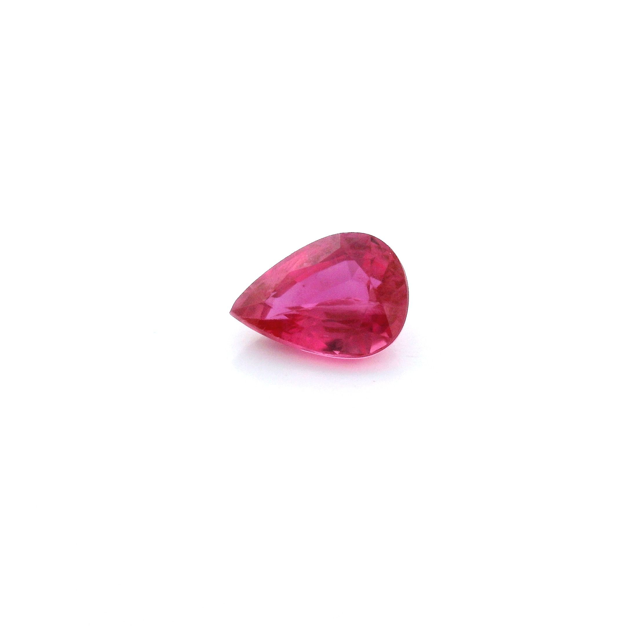 0.99 ct Pear Red Natural Ruby