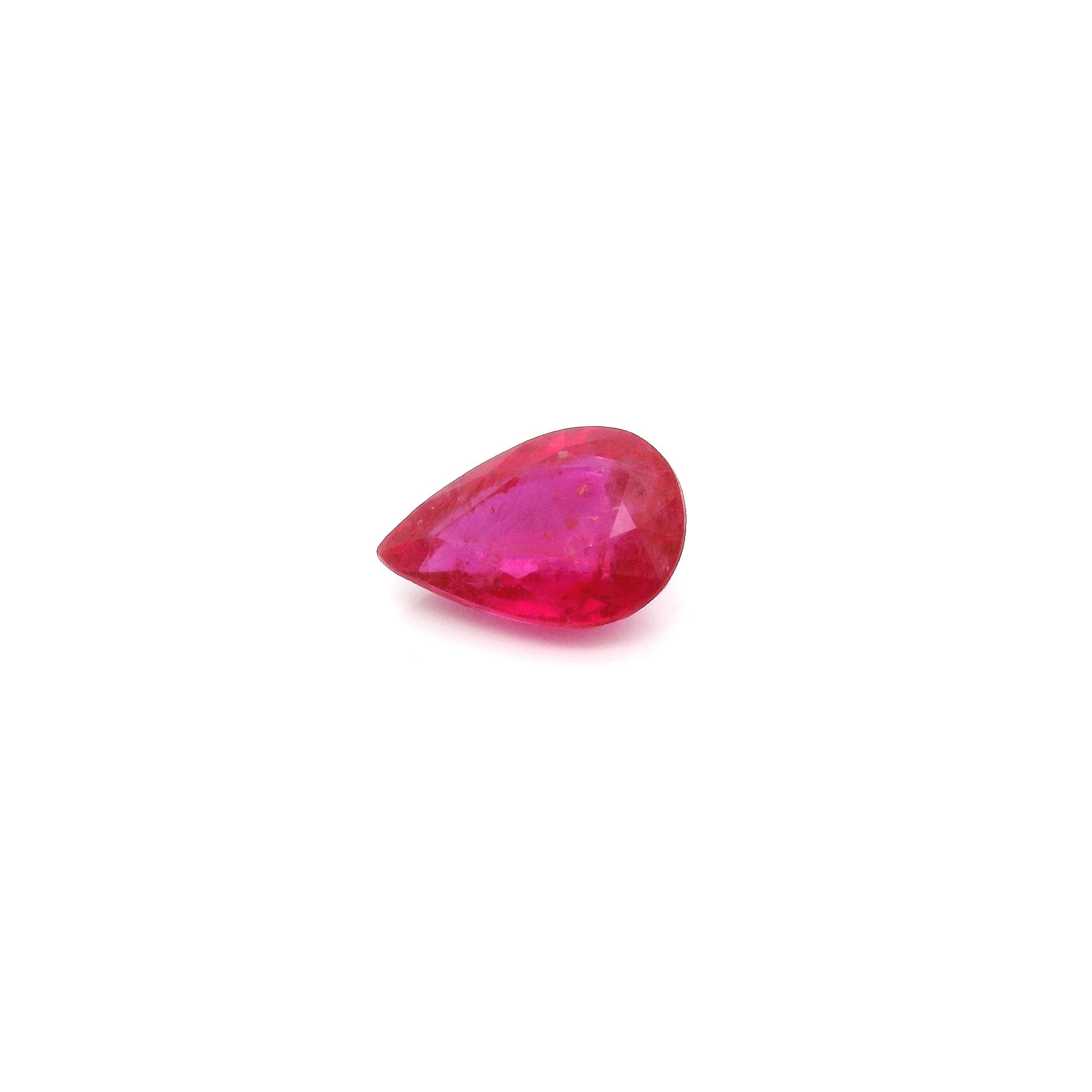 0.87 ct Pear Red Natural Ruby