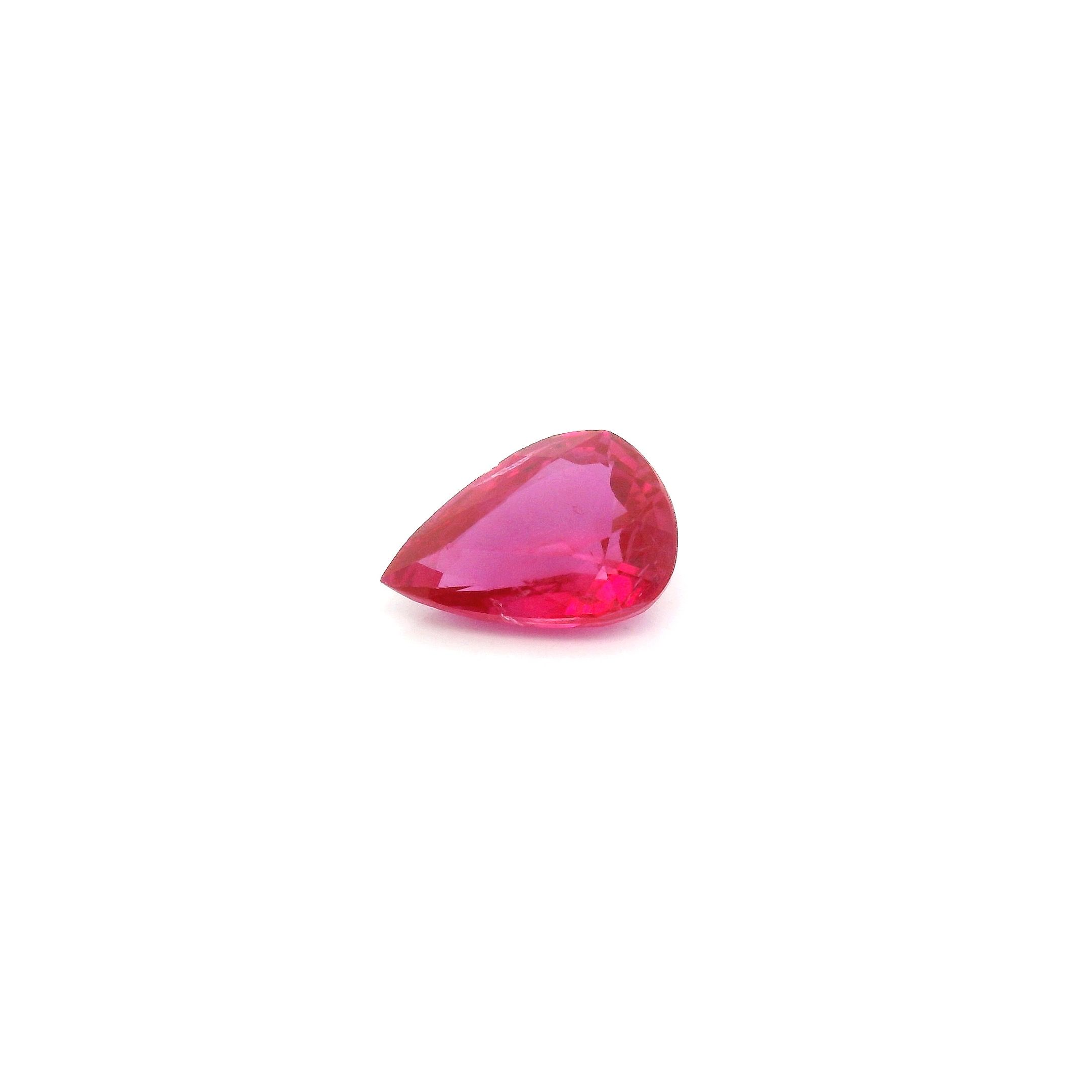 0.75 ct Pear Red Natural Ruby