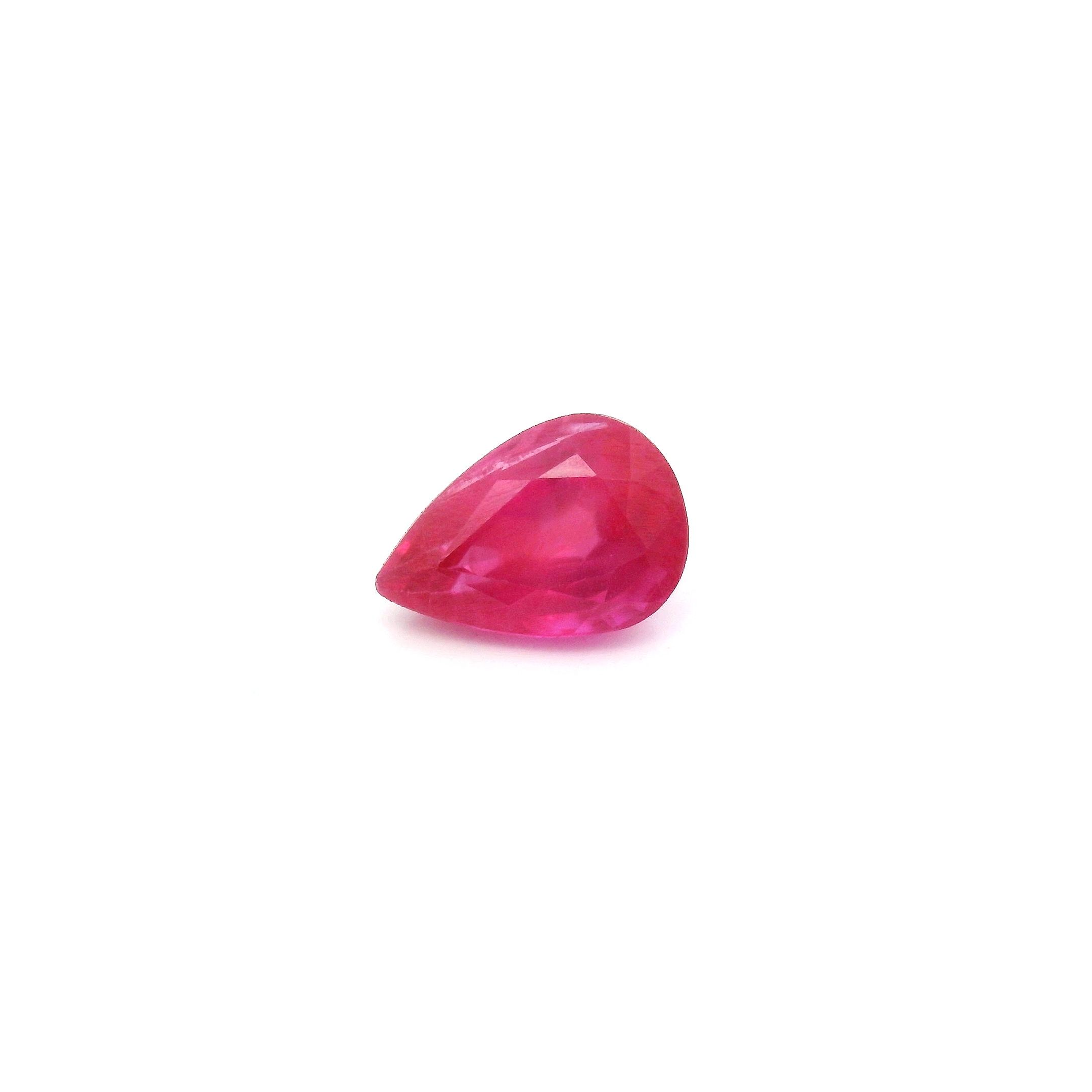 1.04 ct Pear Red Natural Ruby