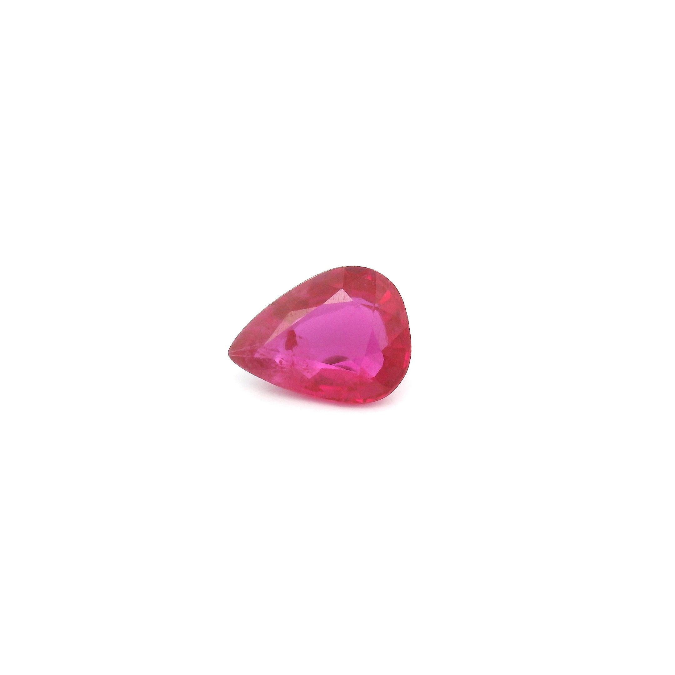 0.74 ct Pear Red Natural Ruby
