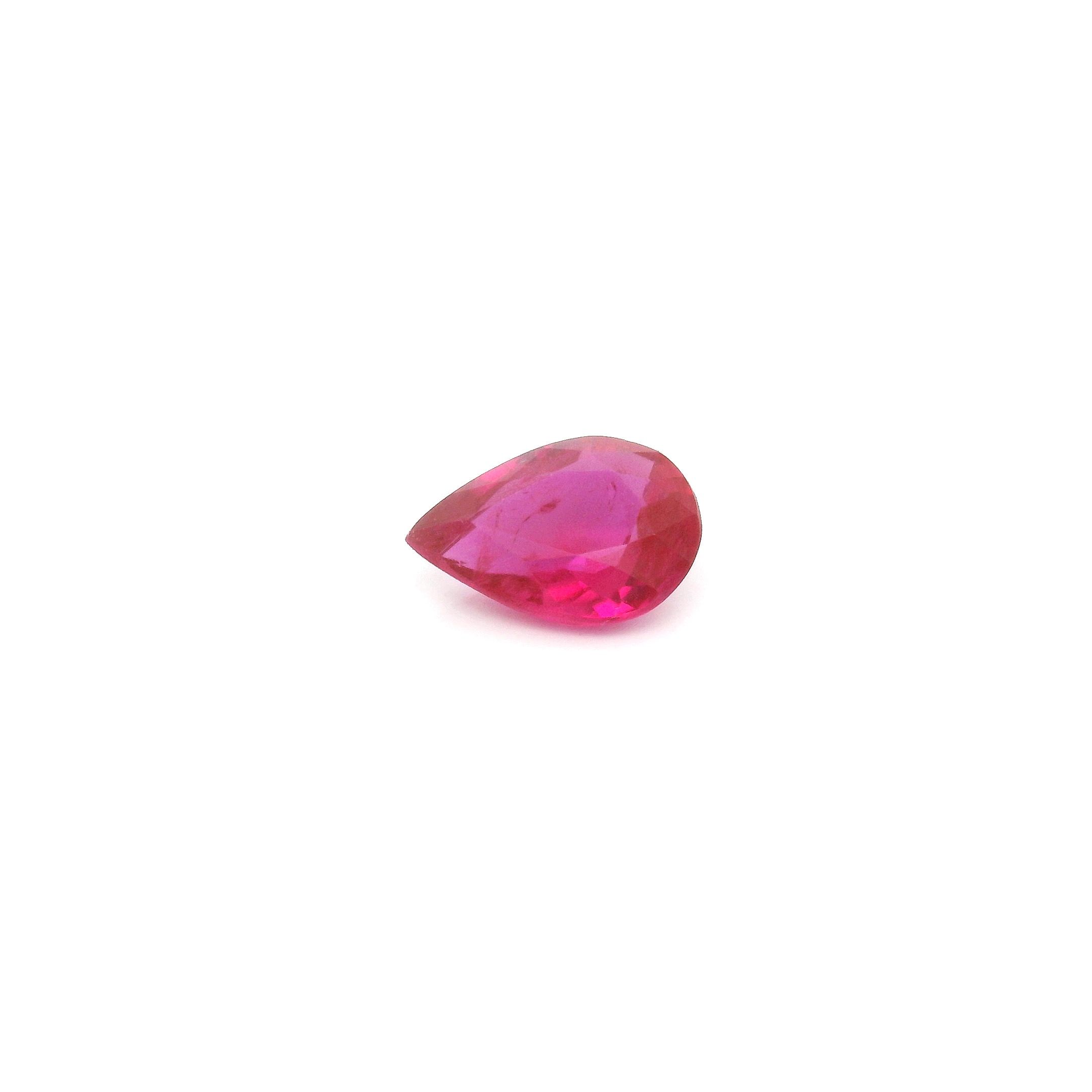 0.67 ct Pear Red Natural Ruby