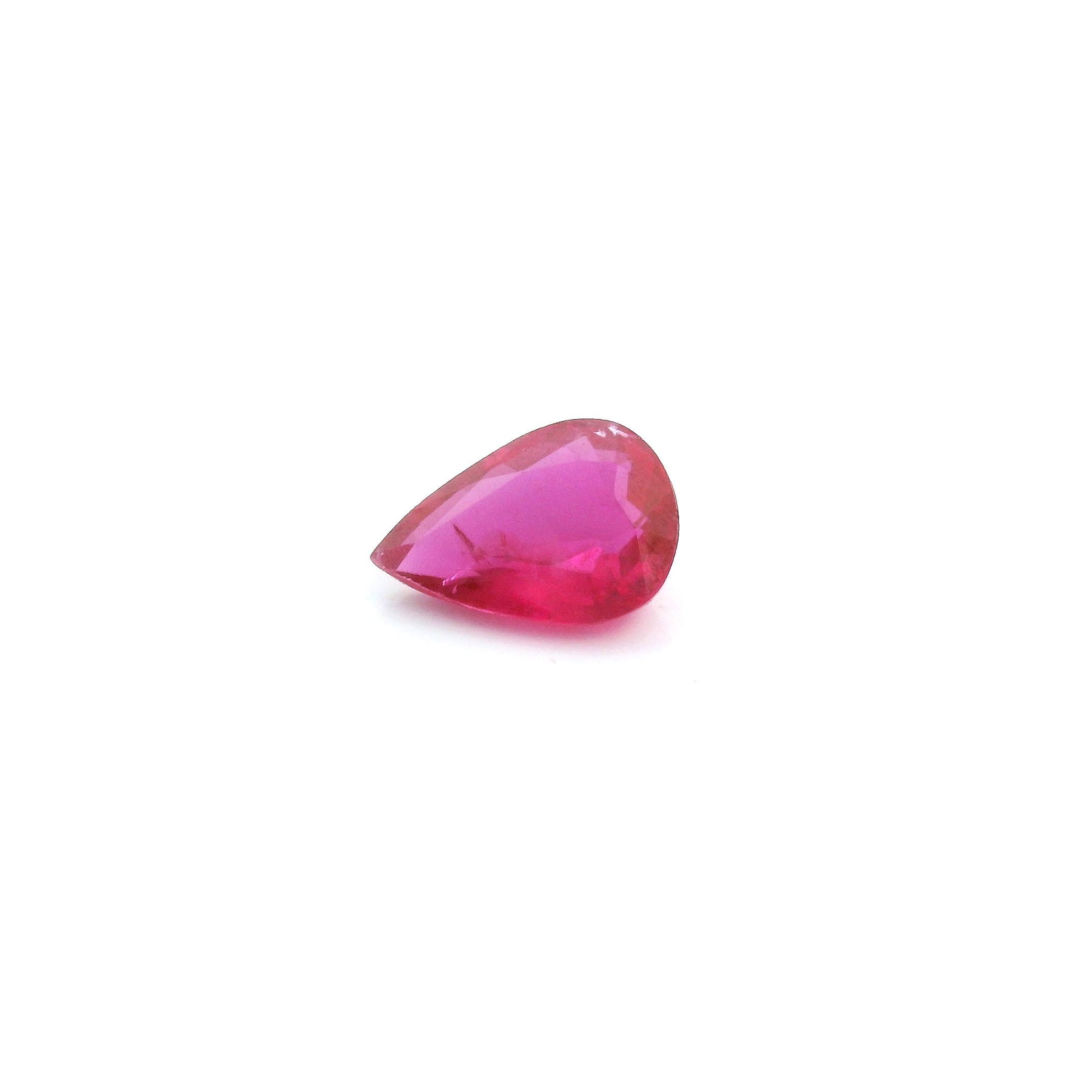 0.76 ct Pear Red Natural Ruby