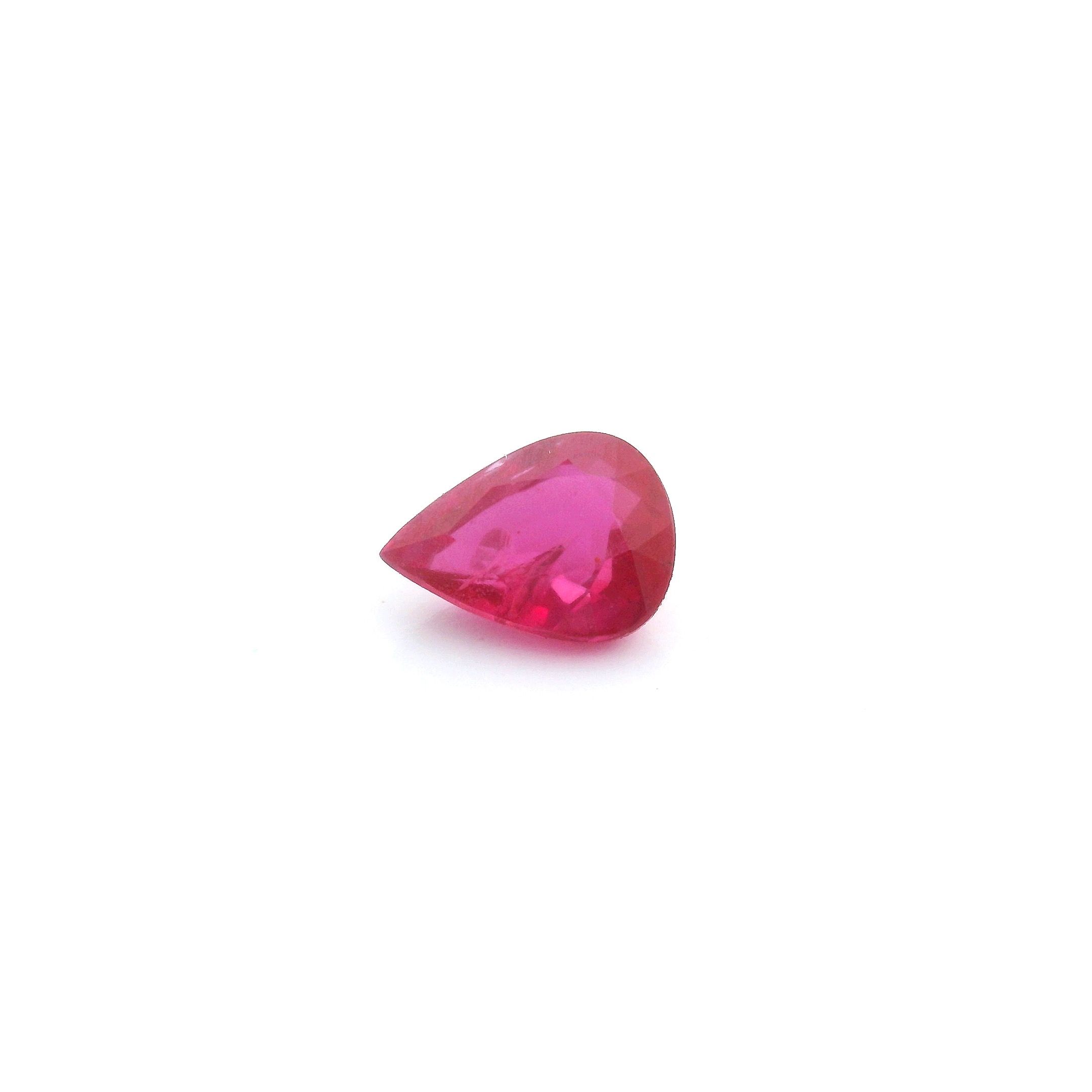 0.87 ct Pear Red Natural Ruby
