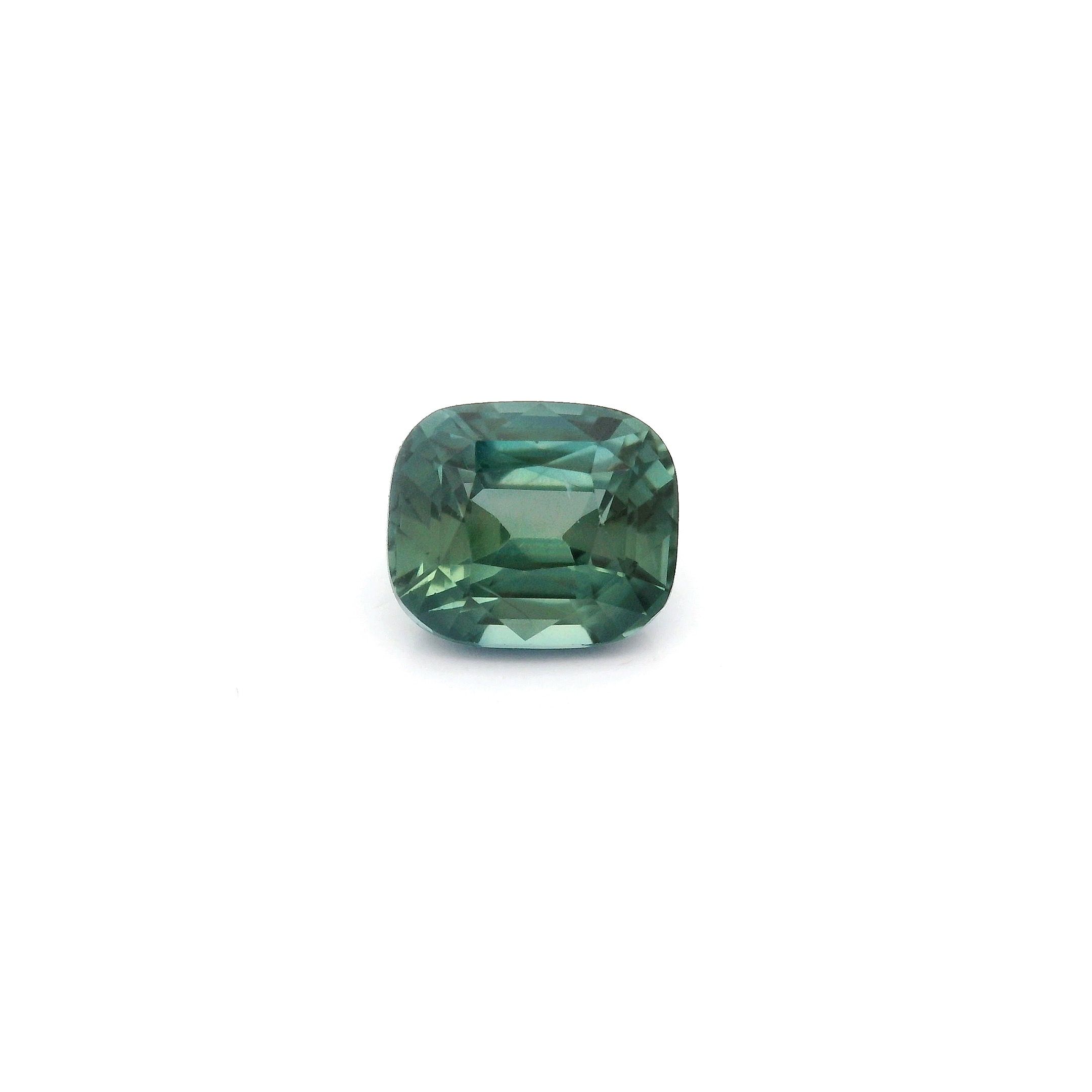 1.55 ct Cushion Green Natural Sapphire