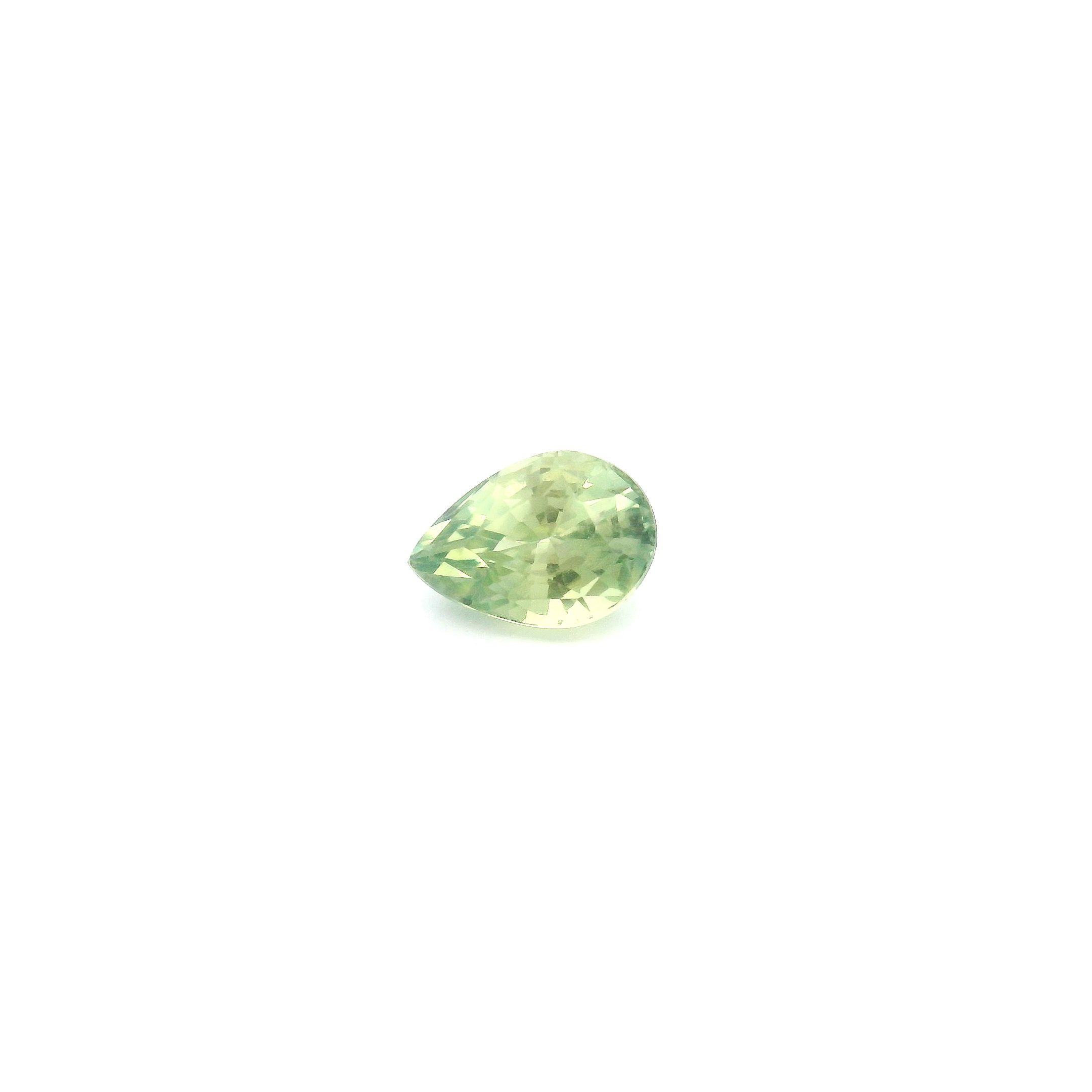 0.59 ct Pear Green Natural Sapphire