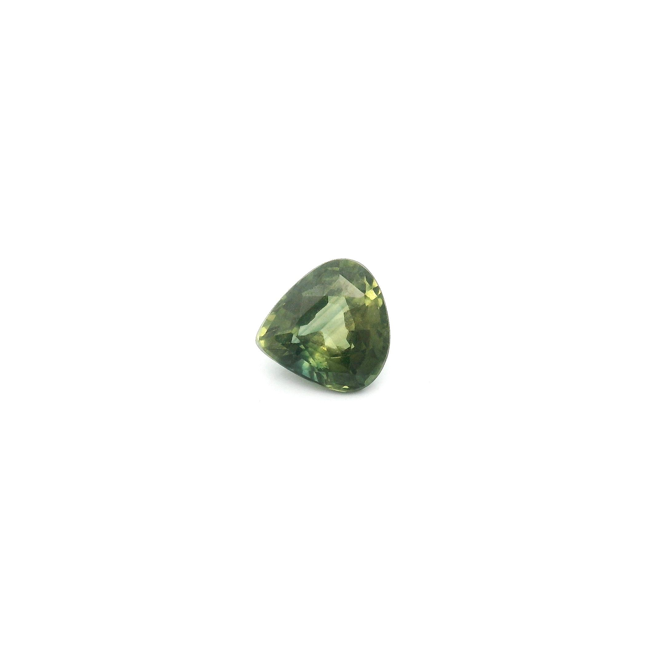 0.57 ct Pear Green Natural Sapphire