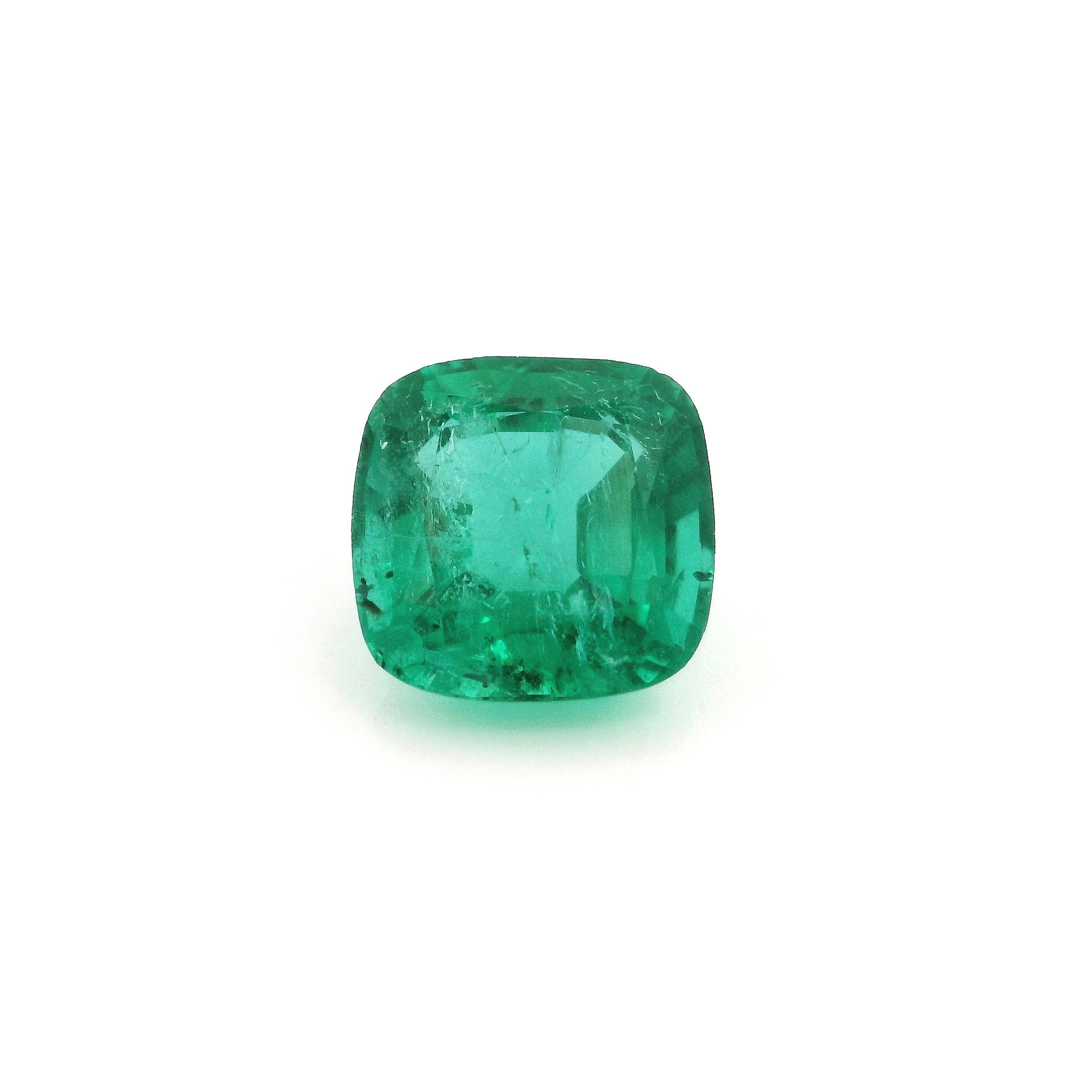 2.58 ct Cushion Green Natural Emerald