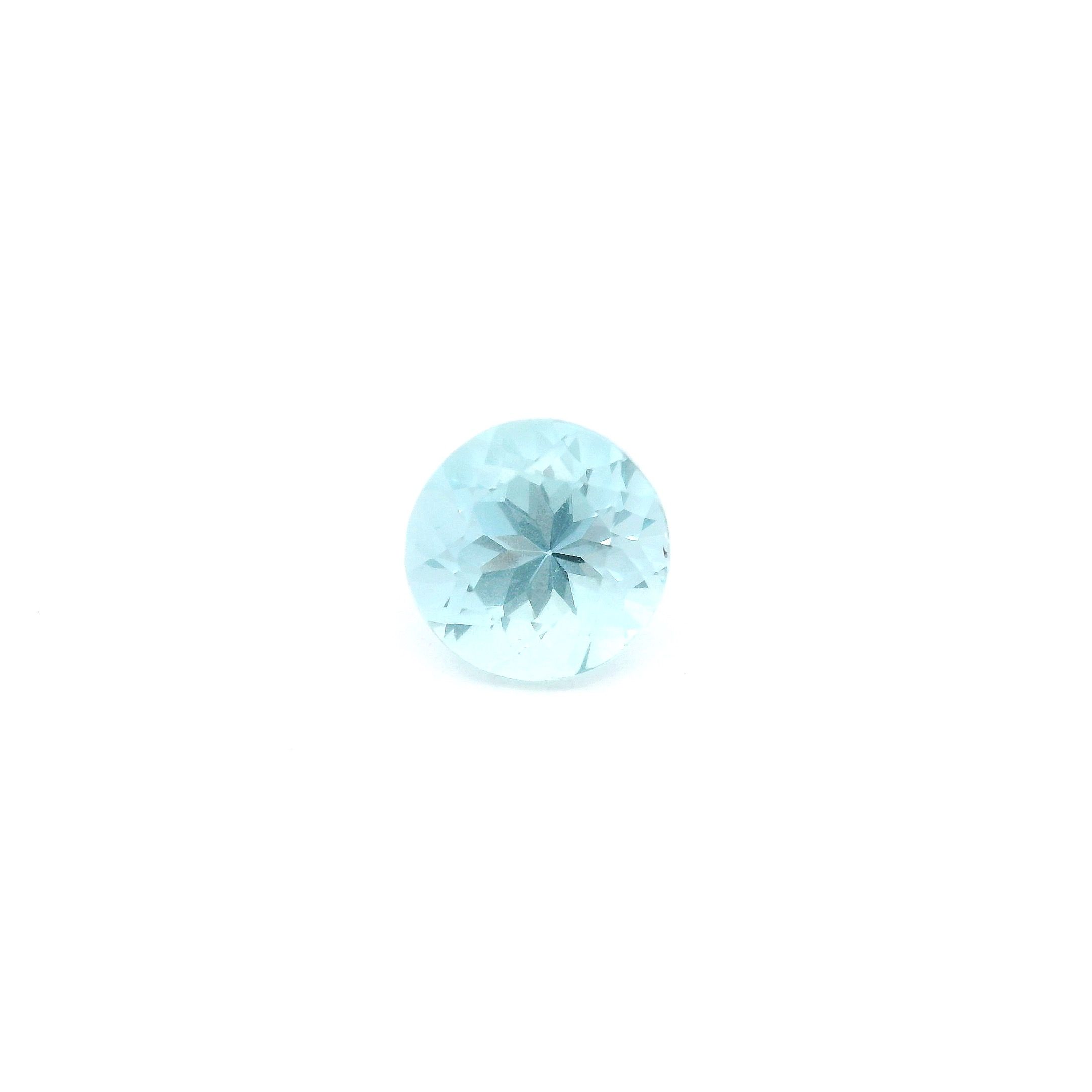 0.95 ct Round Blue Natural Aquamarine