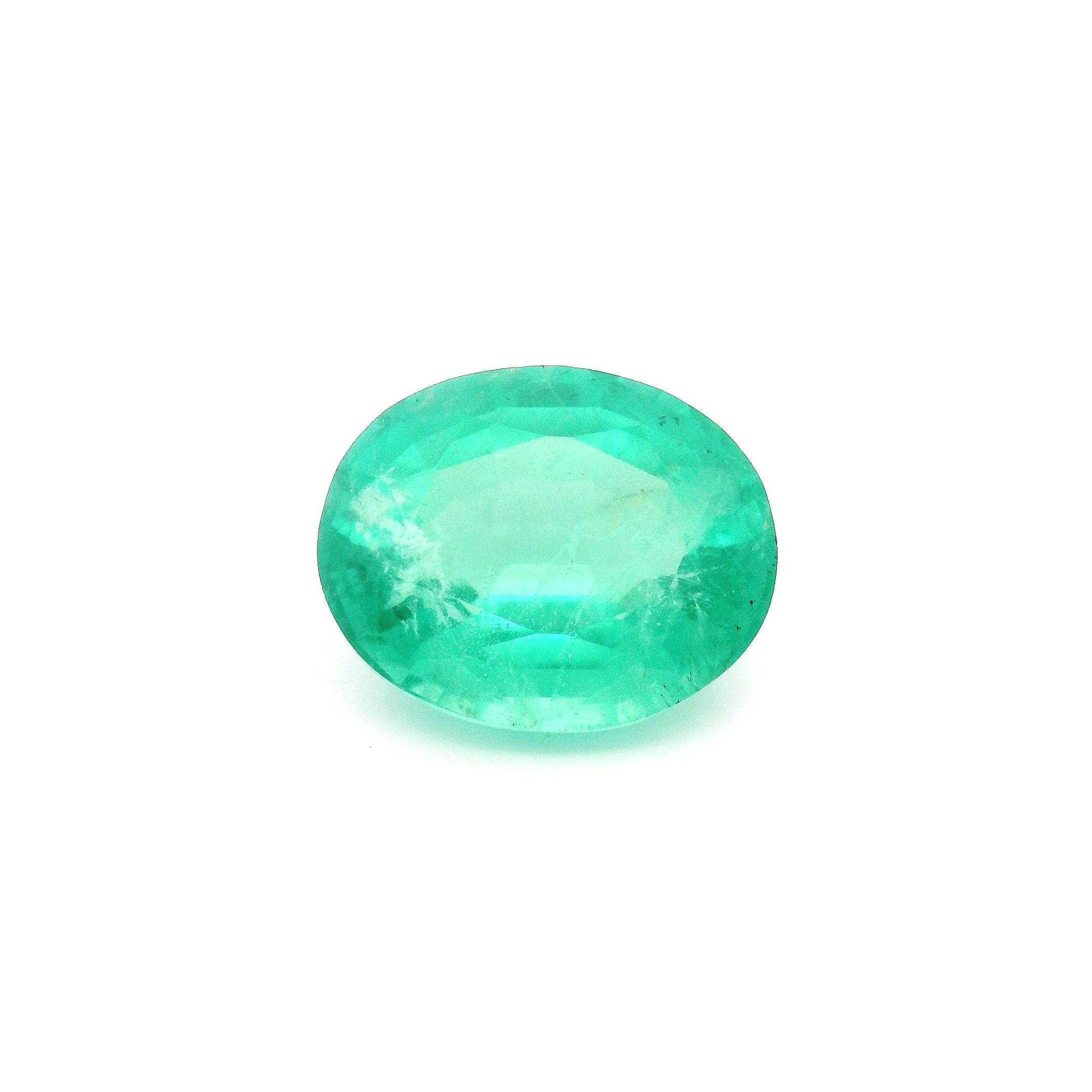 2.96 ct Oval Green Natural Emerald