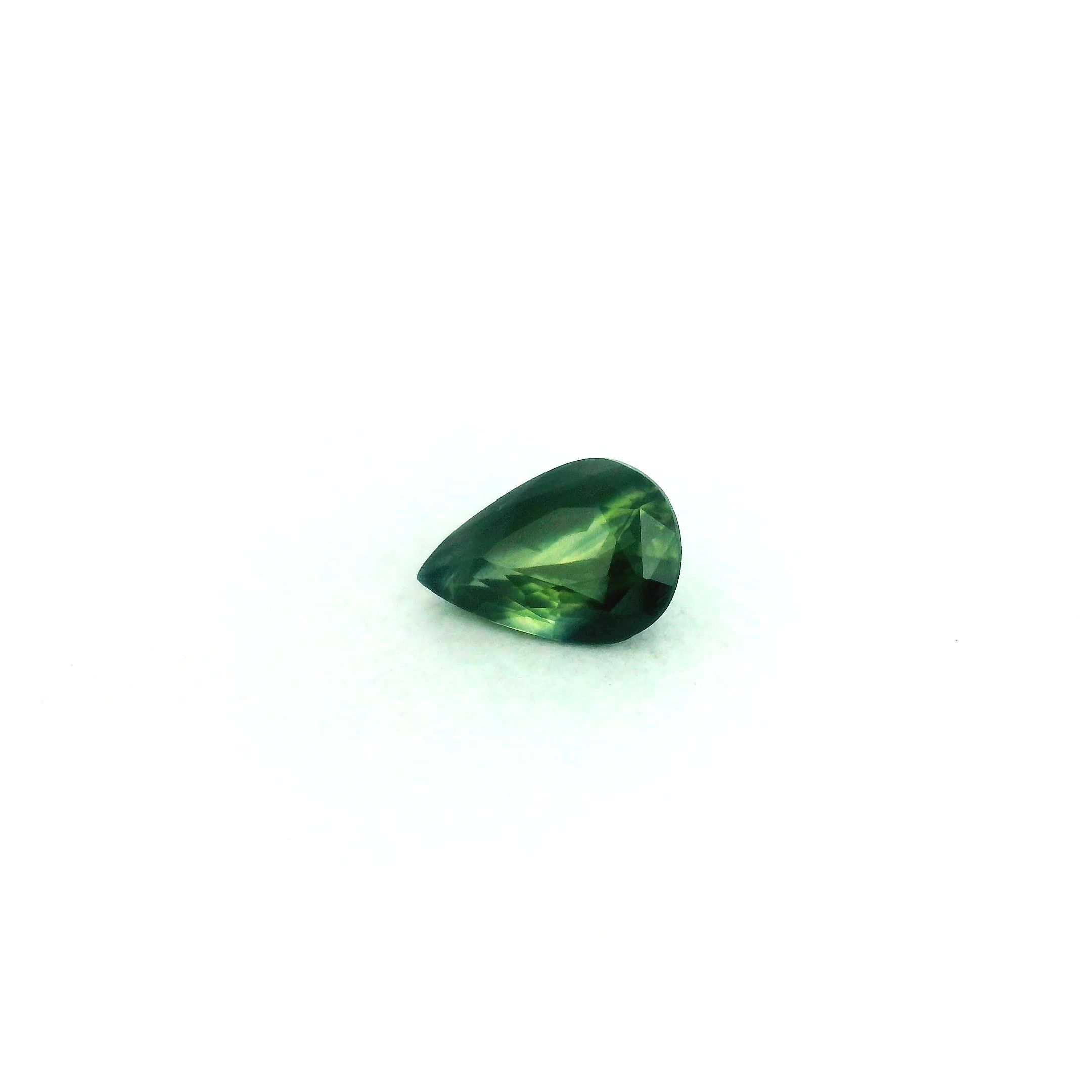 0.75 ct Pear Green Natural Sapphire