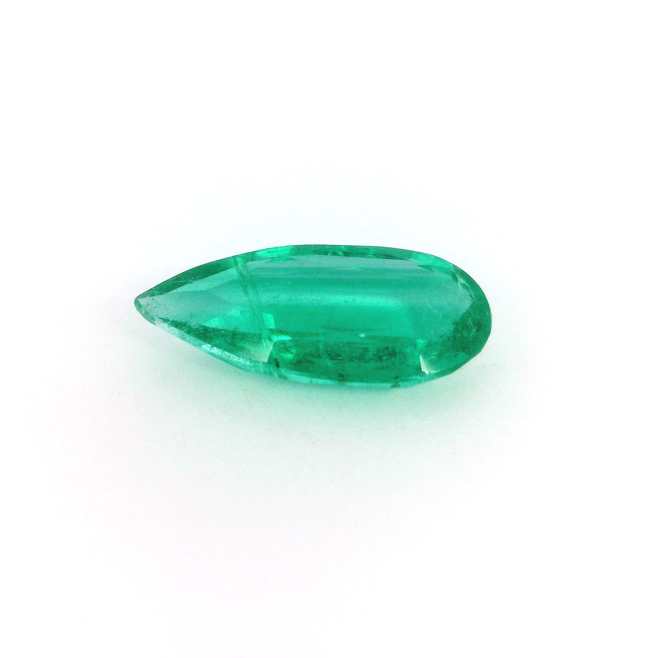 2.06 ct Pear Green Natural Emerald