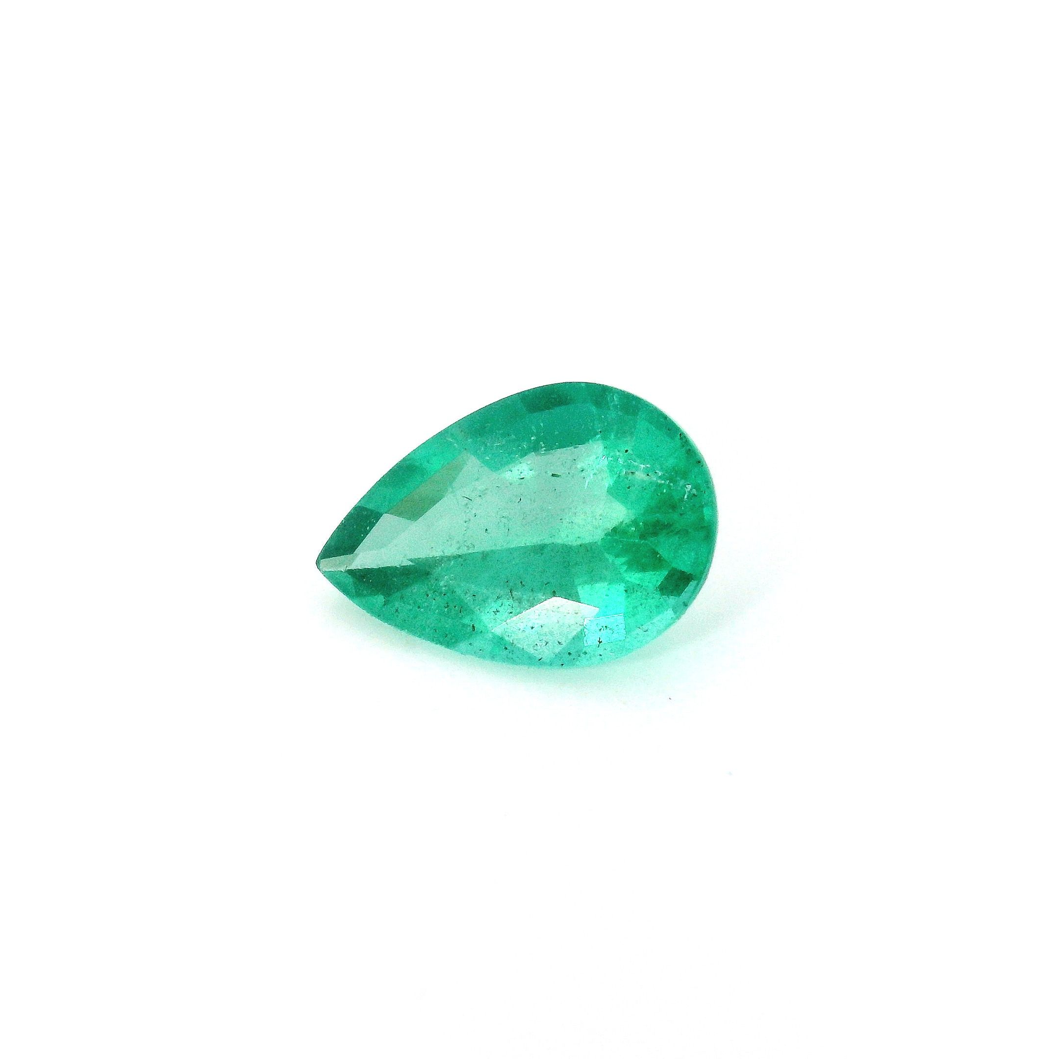 1.31 ct Pear Green Natural Emerald