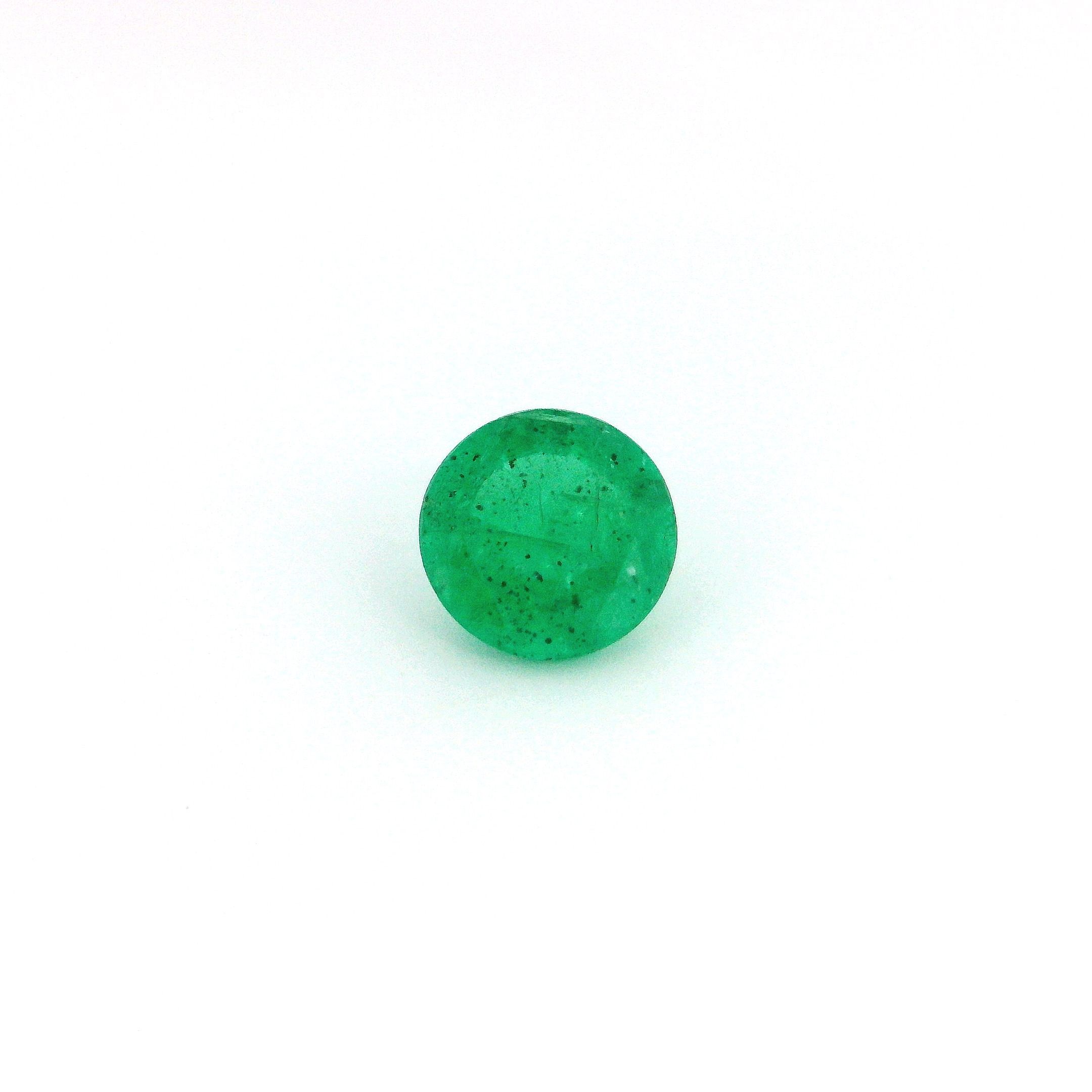 0.81 ct Round Green Natural Emerald