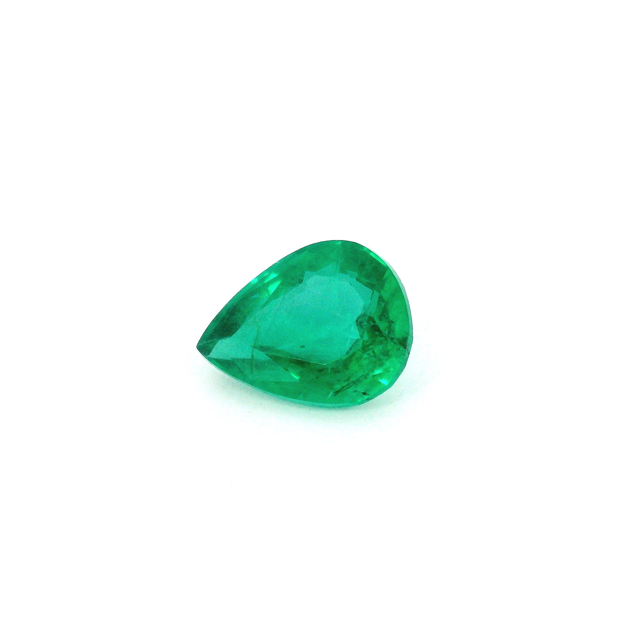 1.42 ct Pear Green Natural Emerald
