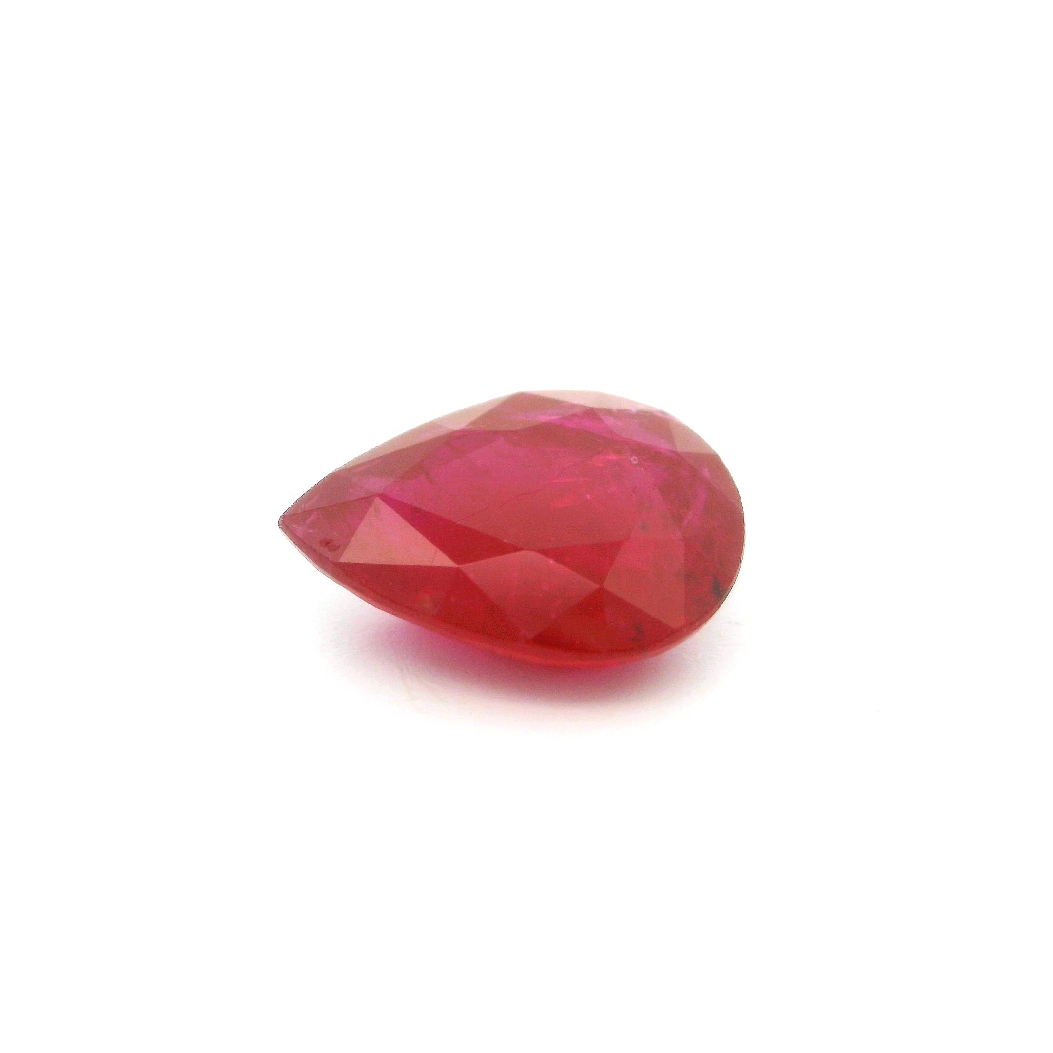 2.47 ct Pear Red Natural Ruby