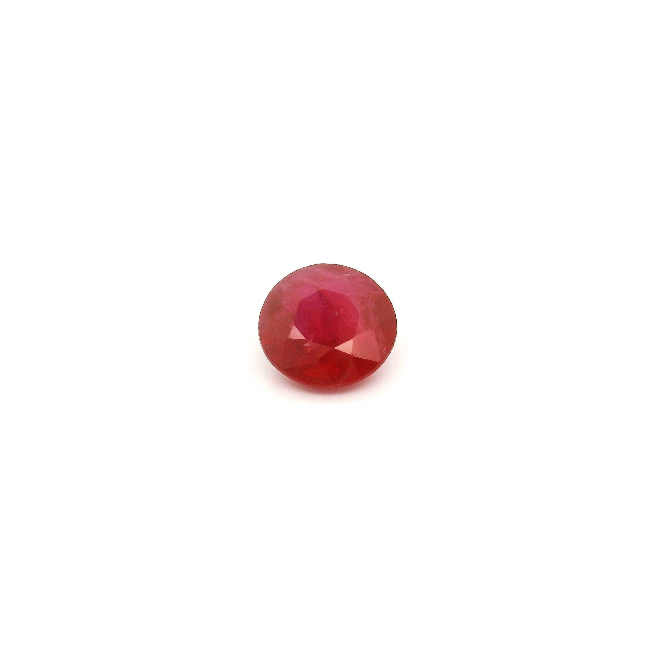 0.87 ct Round Red Natural Ruby