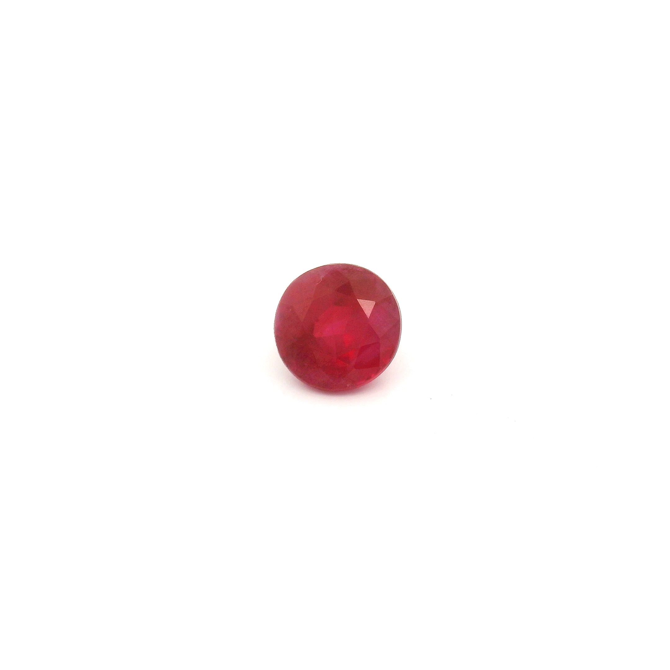 0.91 ct Round Red Natural Ruby