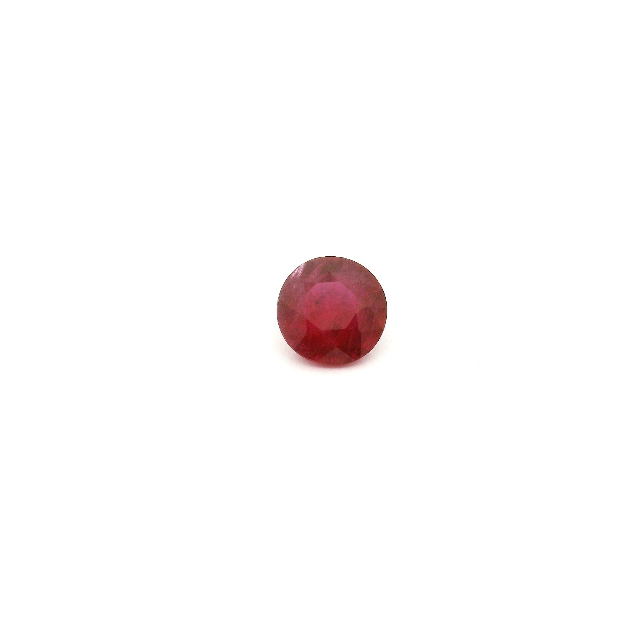 0.69 ct Round Red Natural Ruby