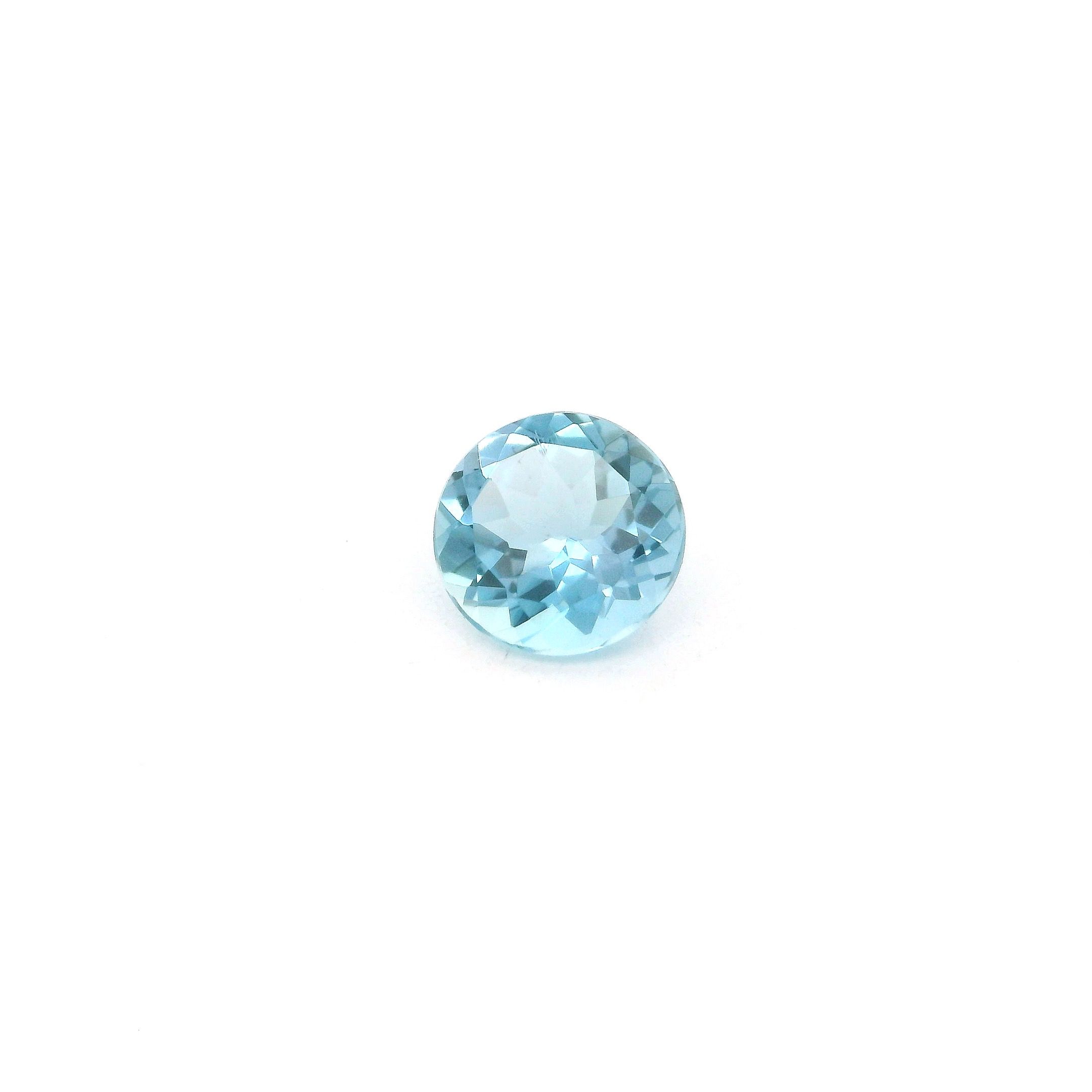 0.71 ct Round Blue Natural Aquamarine