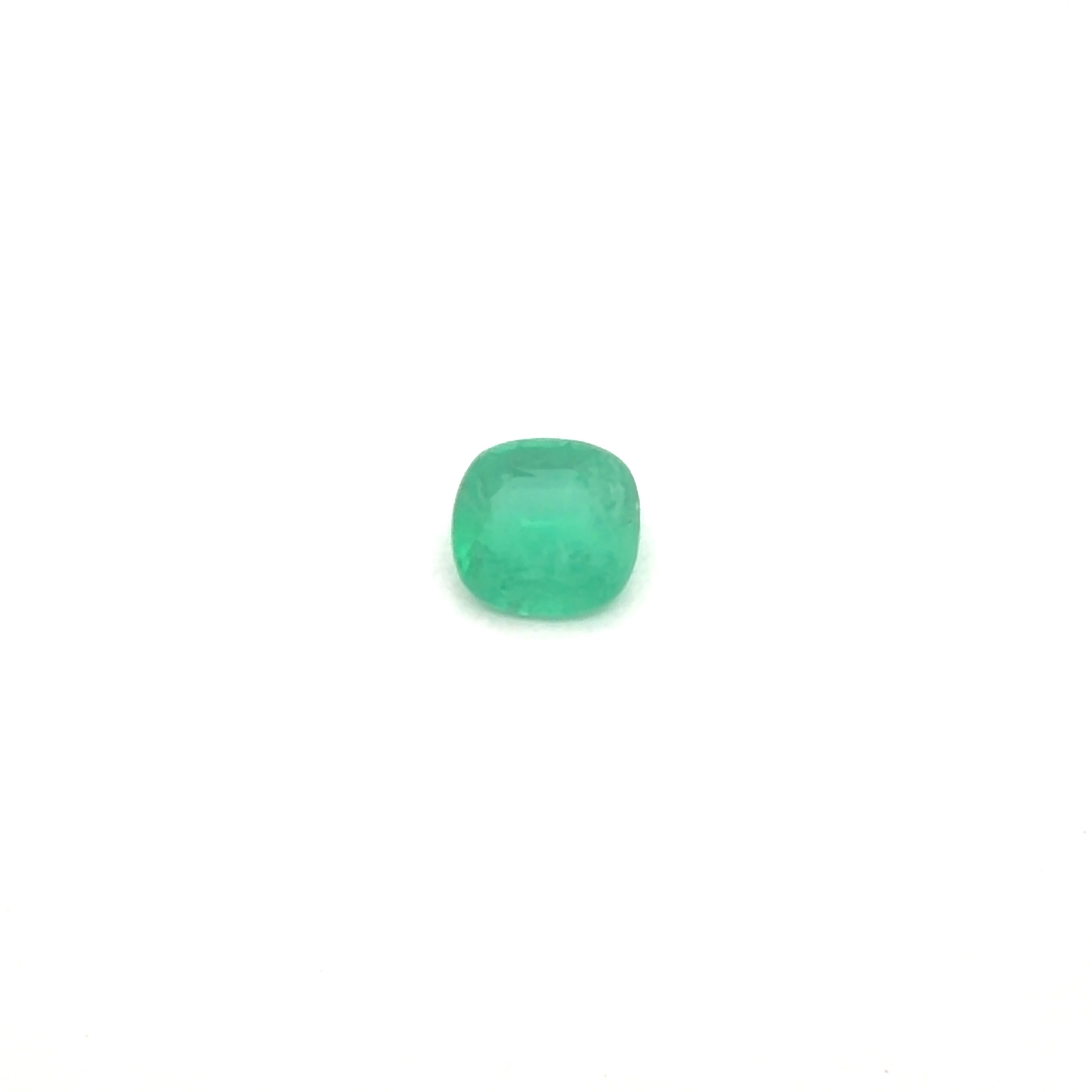 1.52 ct Cushion Green Natural Emerald