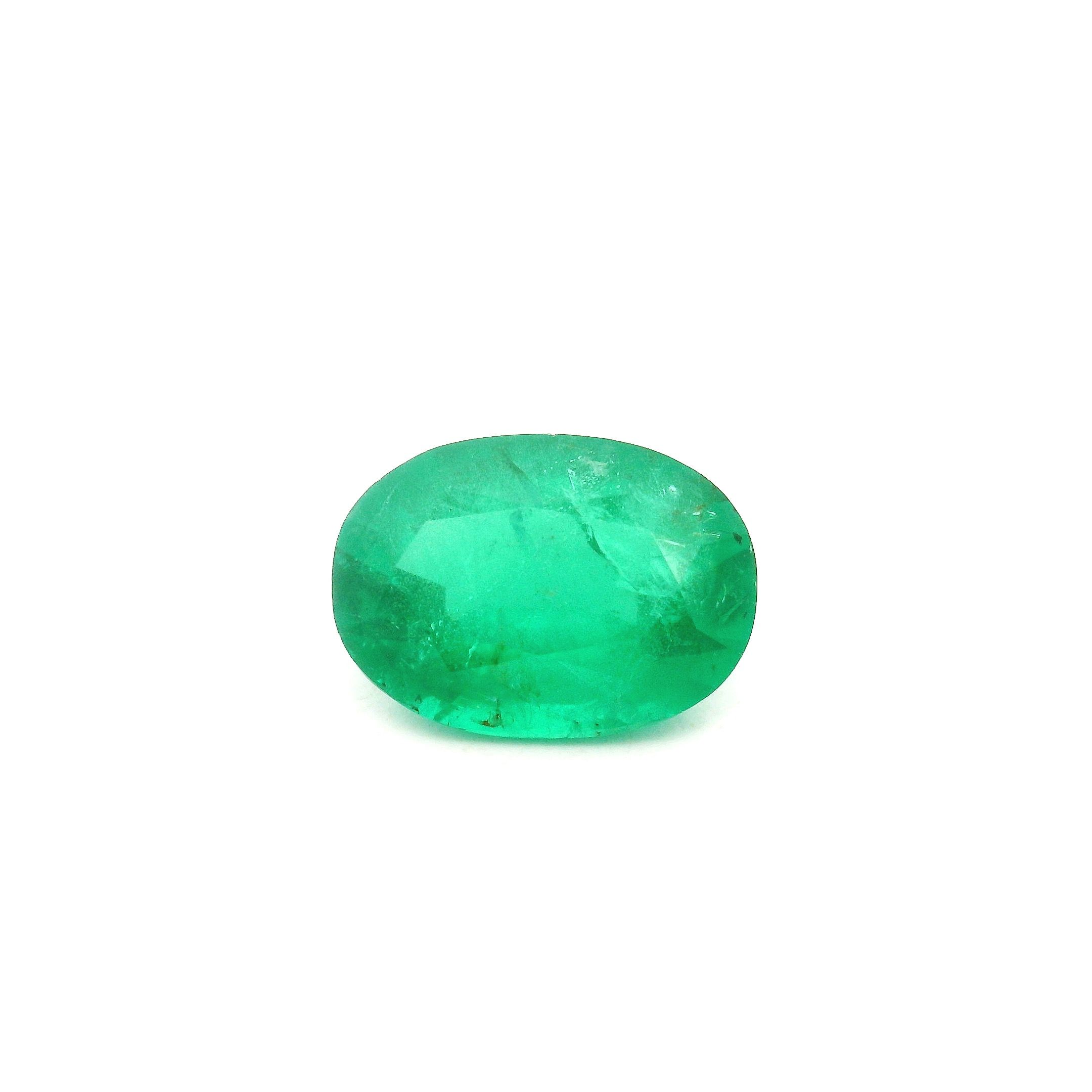 1.90 ct Oval Green Natural Emerald