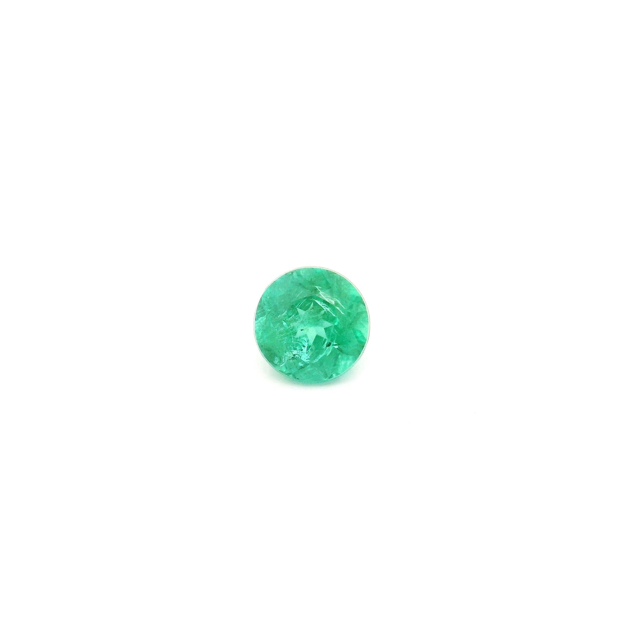 0.49 ct Round Green Natural Emerald