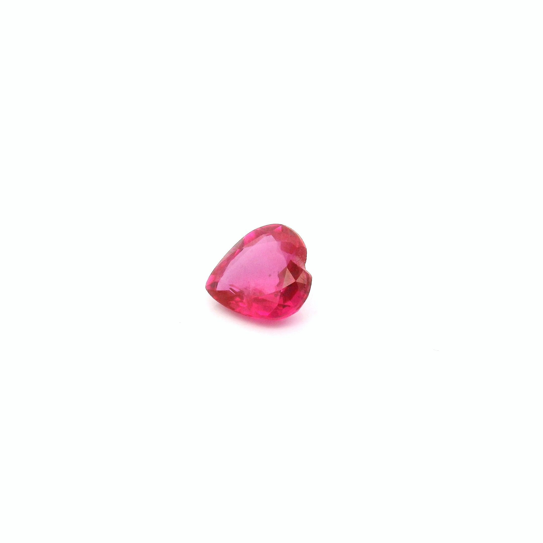 0.53 ct Heart Red Natural Ruby