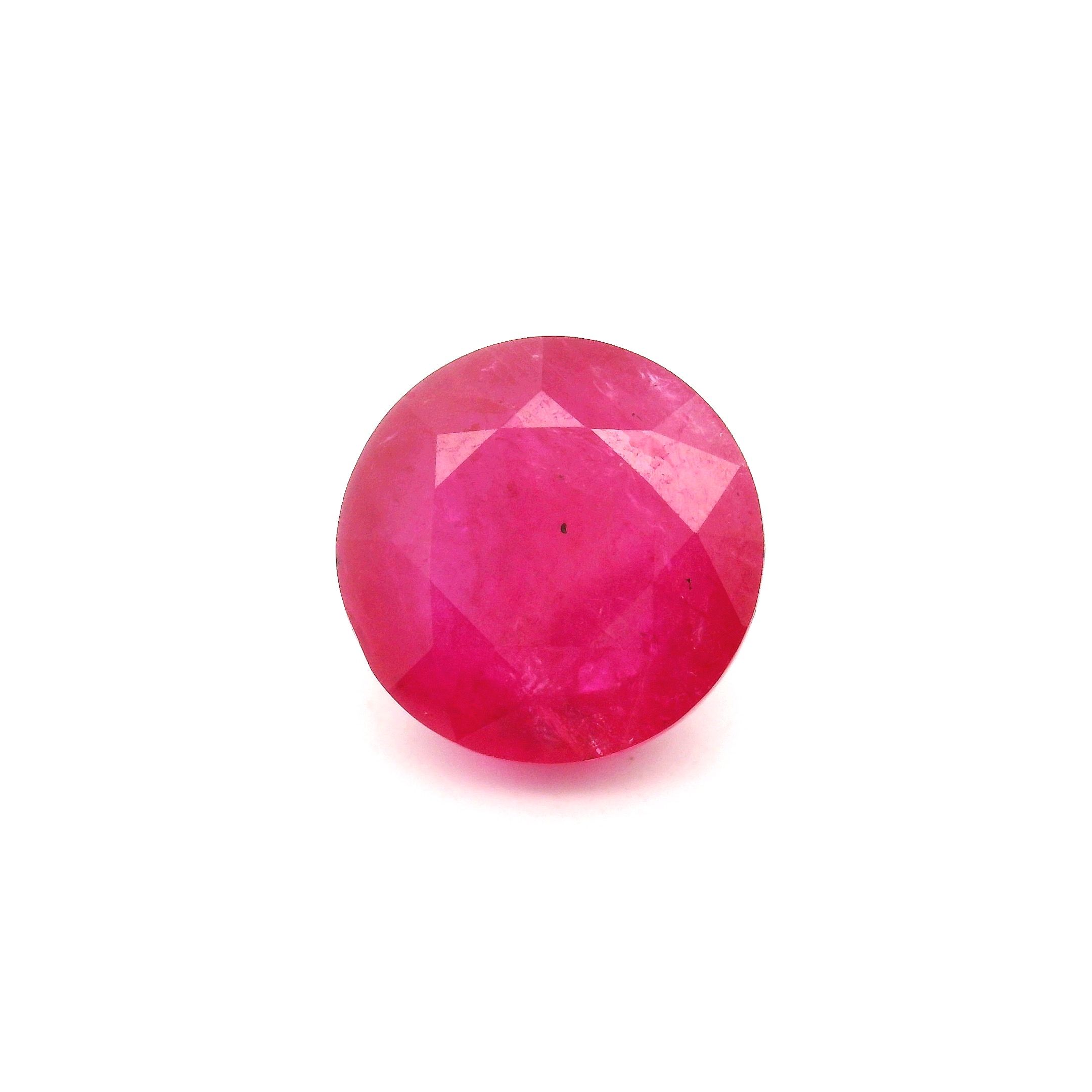 5.79 ct Round Red Natural Ruby
