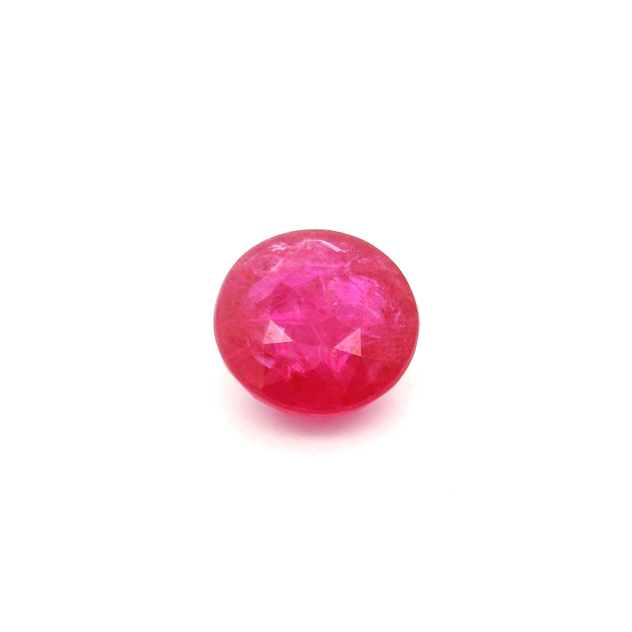 3.26 ct Round Red Natural Ruby