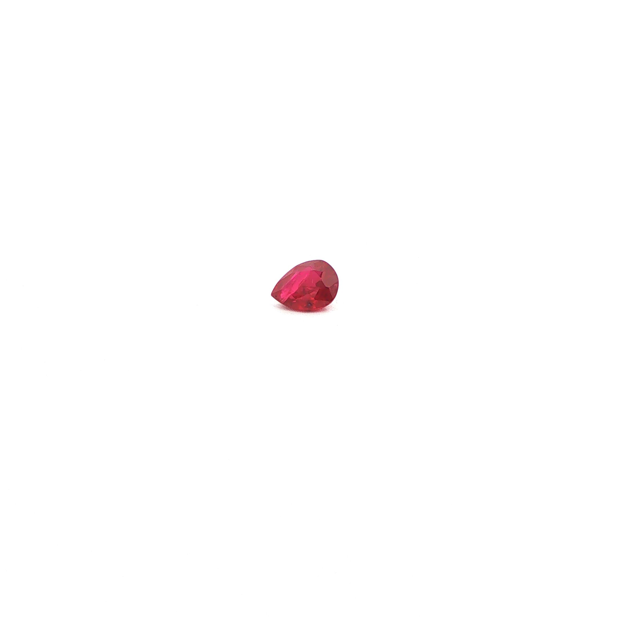 0.37 ct Pear Red Natural Ruby