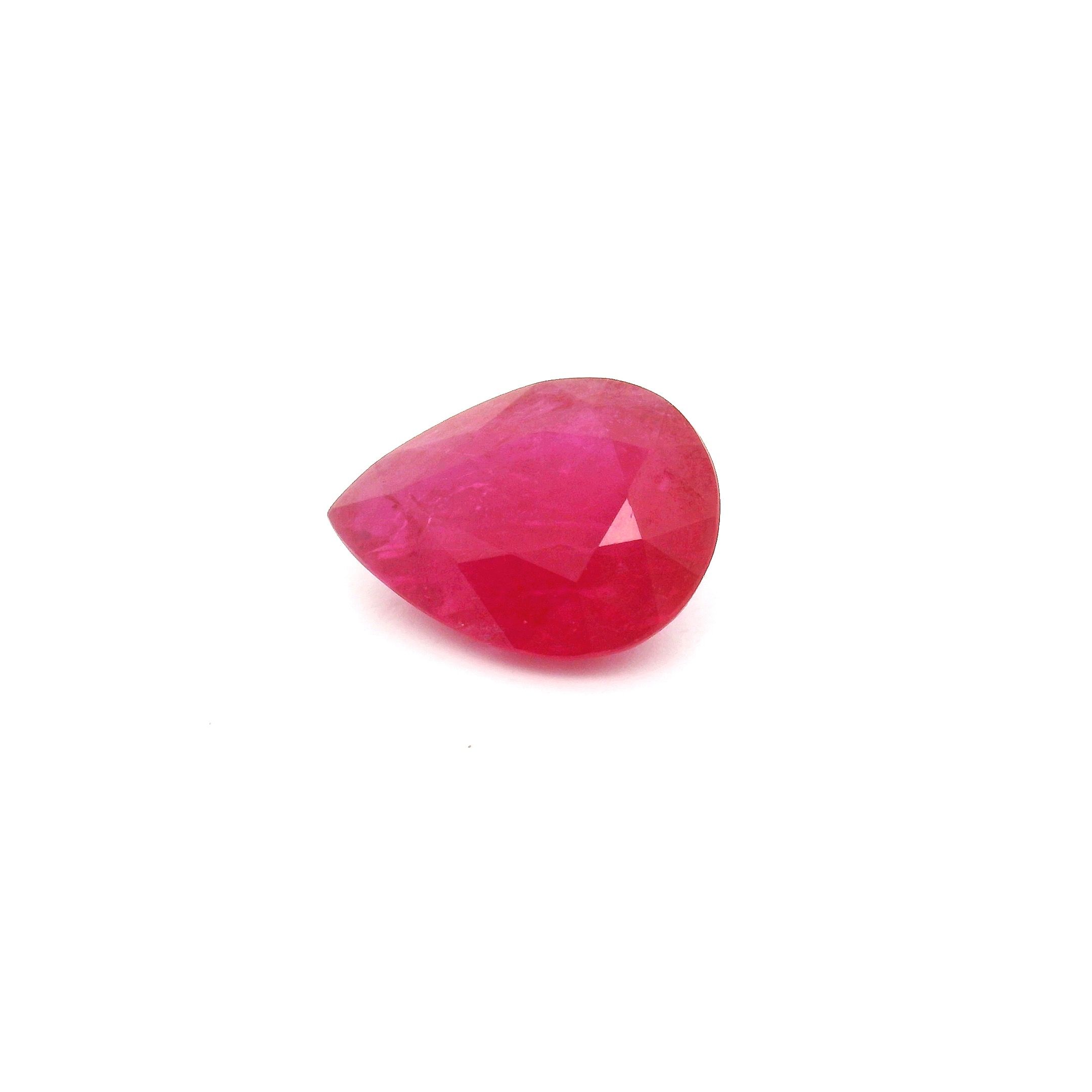 2.01 ct Pear Red Natural Ruby