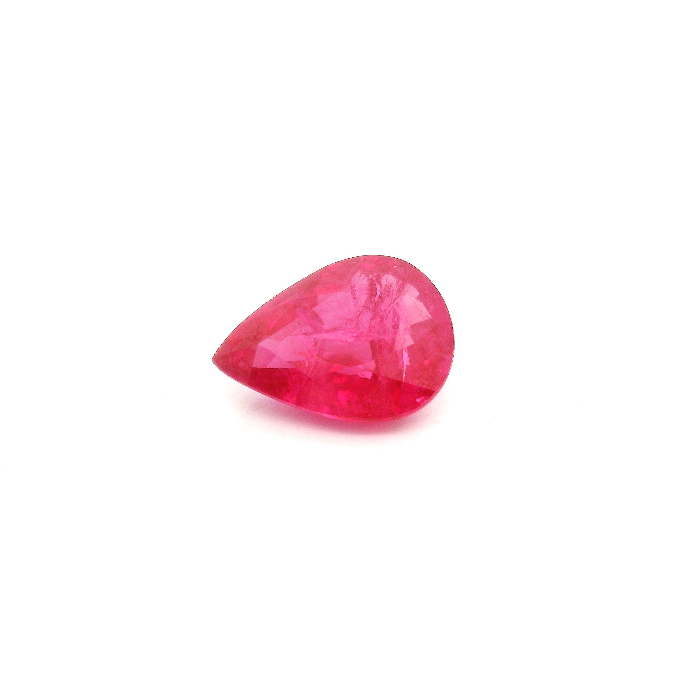 1.80 ct Pear Red Natural Ruby
