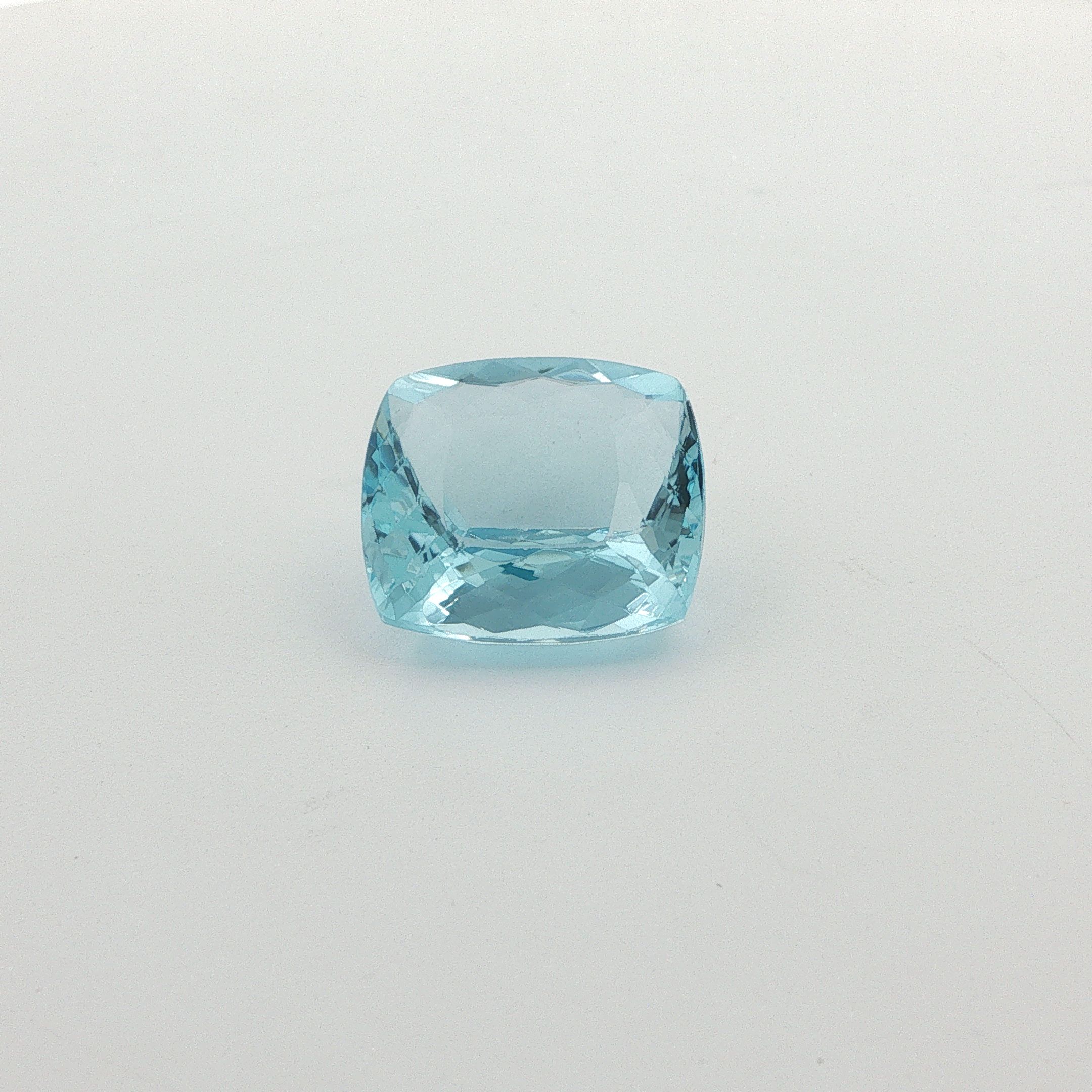 11.16 ct Cushion Blue Natural Aquamarine
