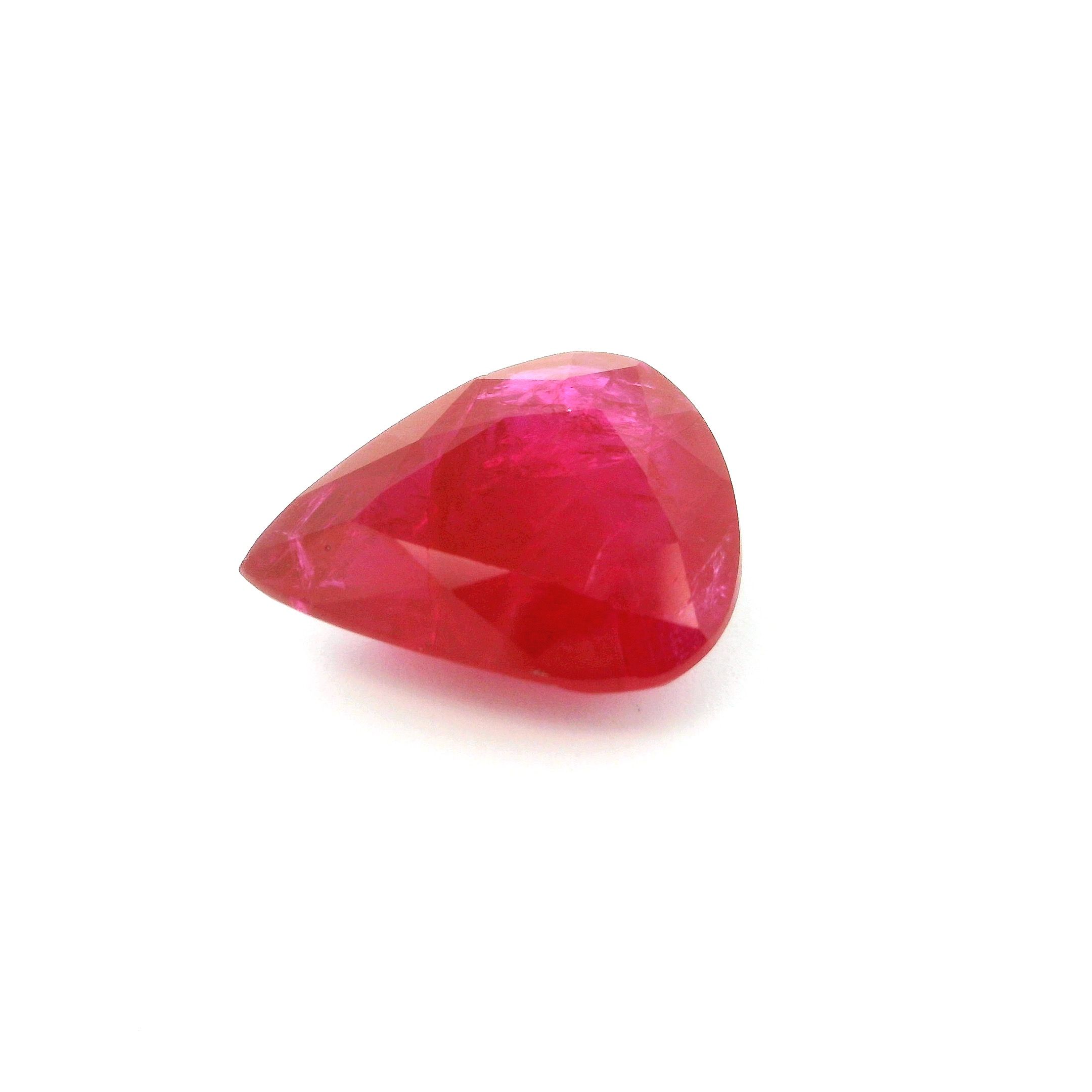6.12 ct Pear Red Natural Ruby