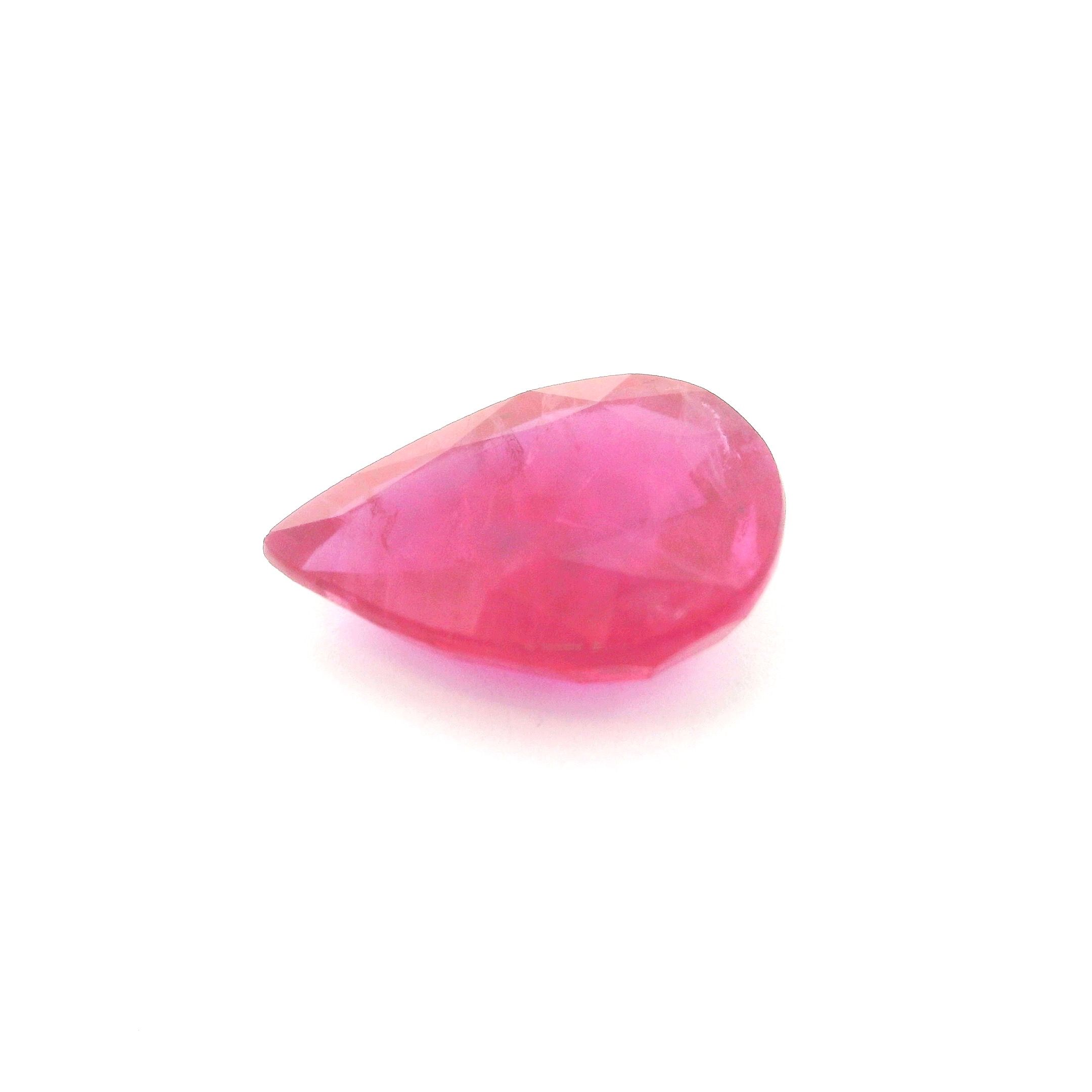 6.37 ct Pear Red Natural Ruby