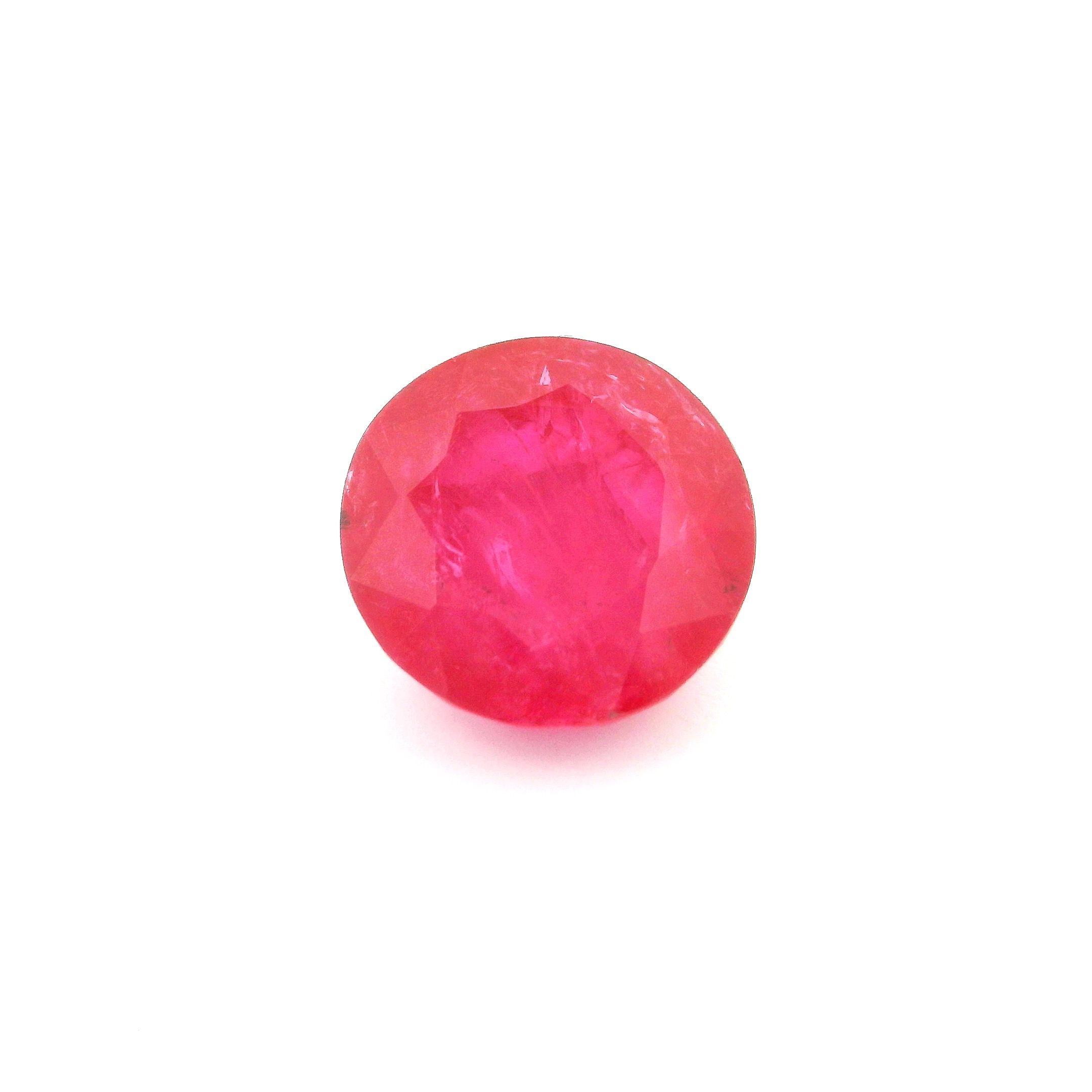 6.43 ct Round Red Natural Ruby