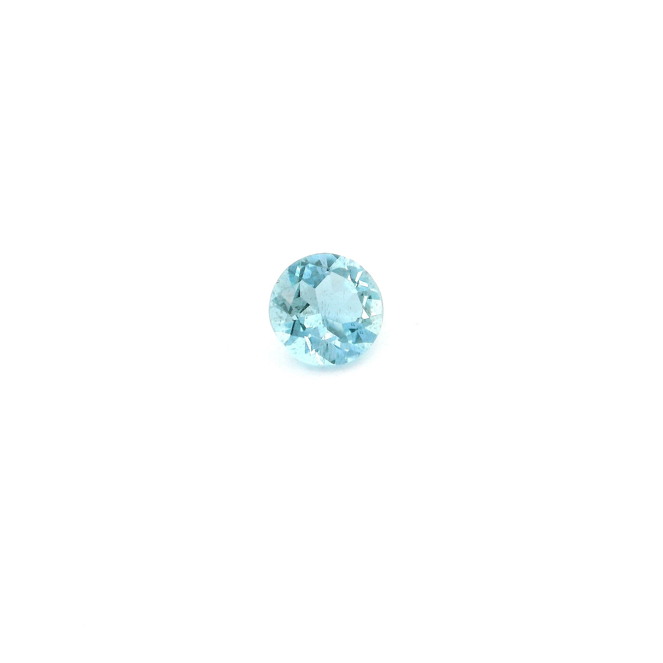 0.40 ct Round Blue Natural Aquamarine