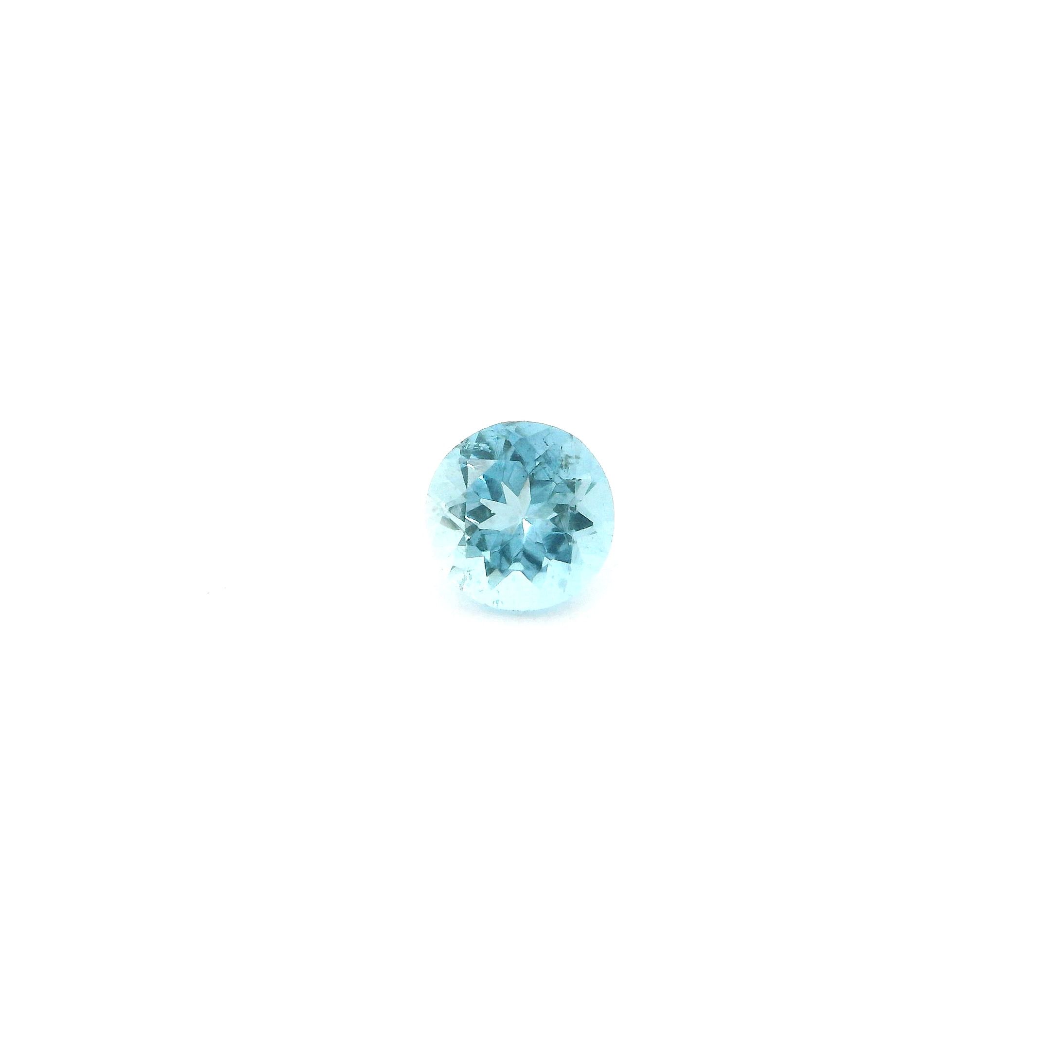 0.48 ct Round Blue Natural Aquamarine