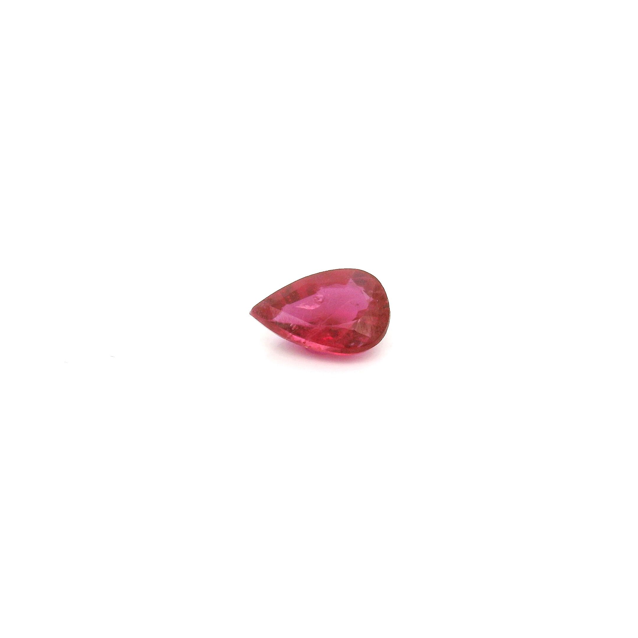 0.43 ct Pear Red Natural Ruby