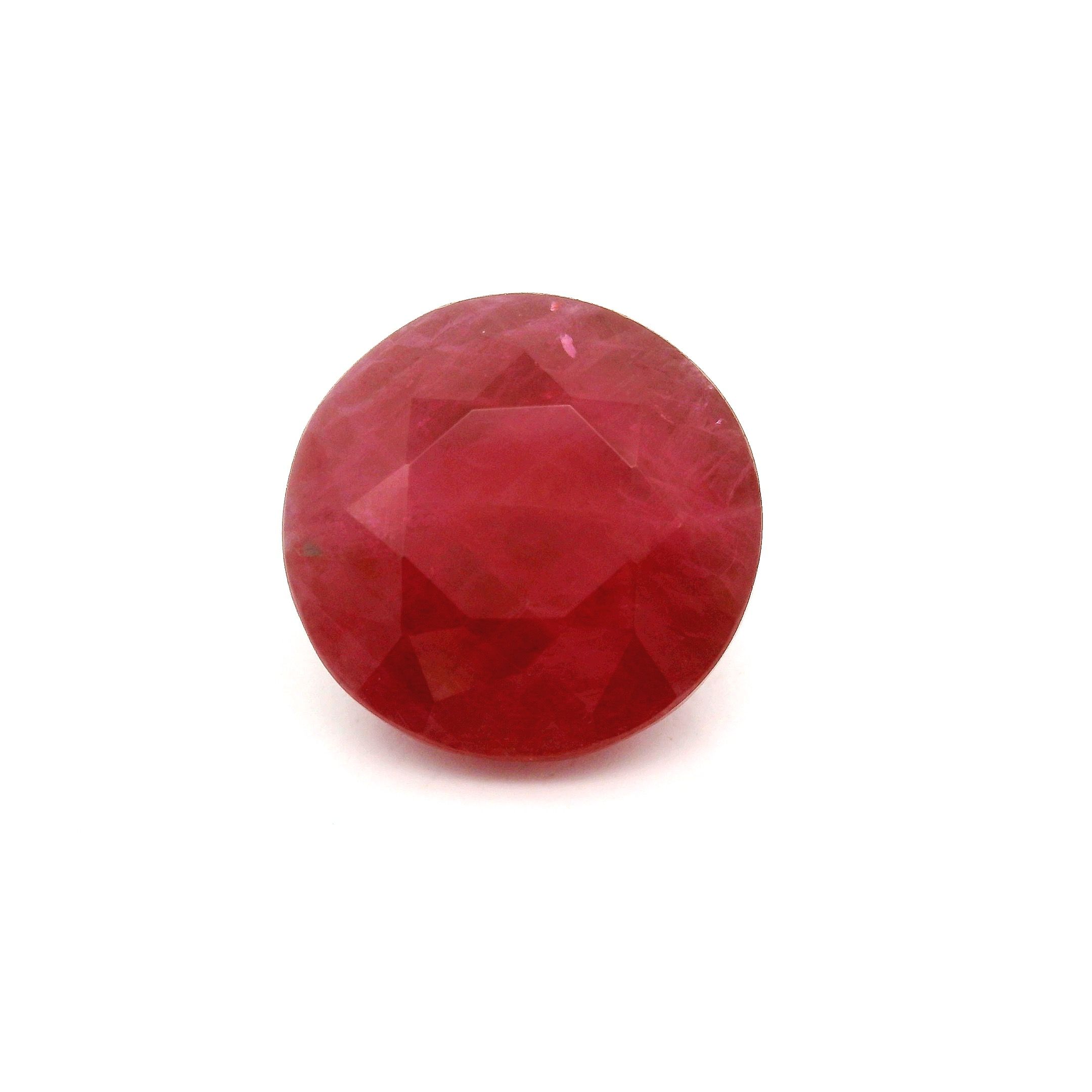 6.72 ct Round Red Natural Ruby
