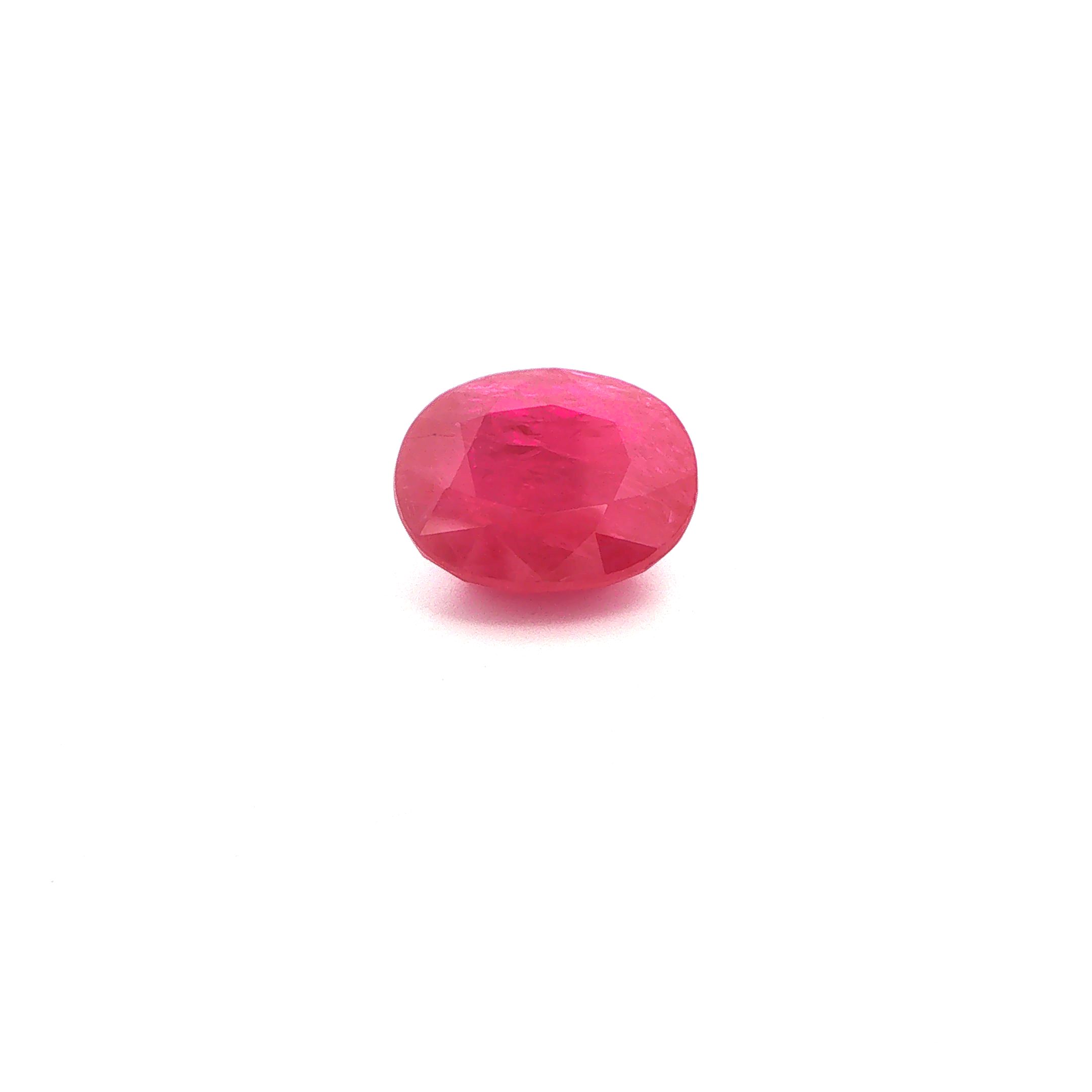 10.81 ct Oval Red Natural Ruby