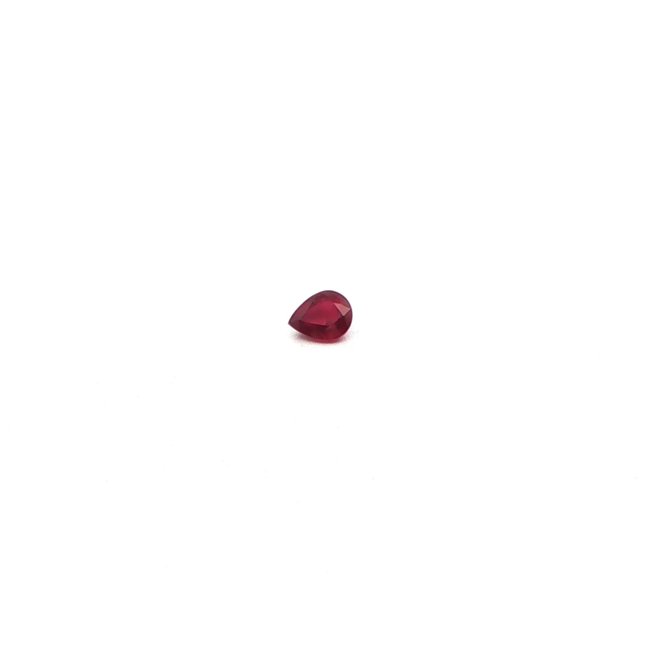 0.41 ct Pear Red Natural Ruby
