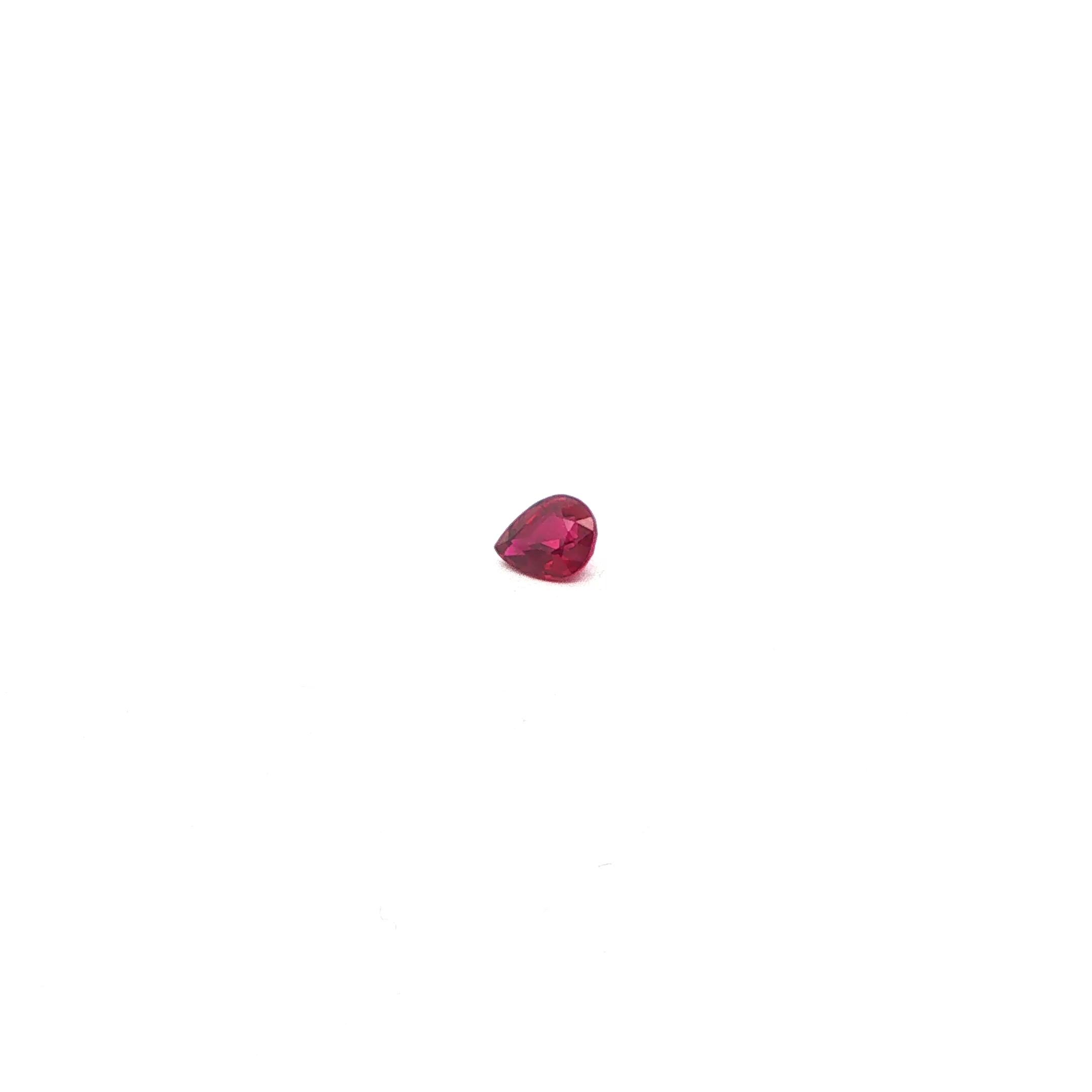 0.42 ct Pear Red Natural Ruby