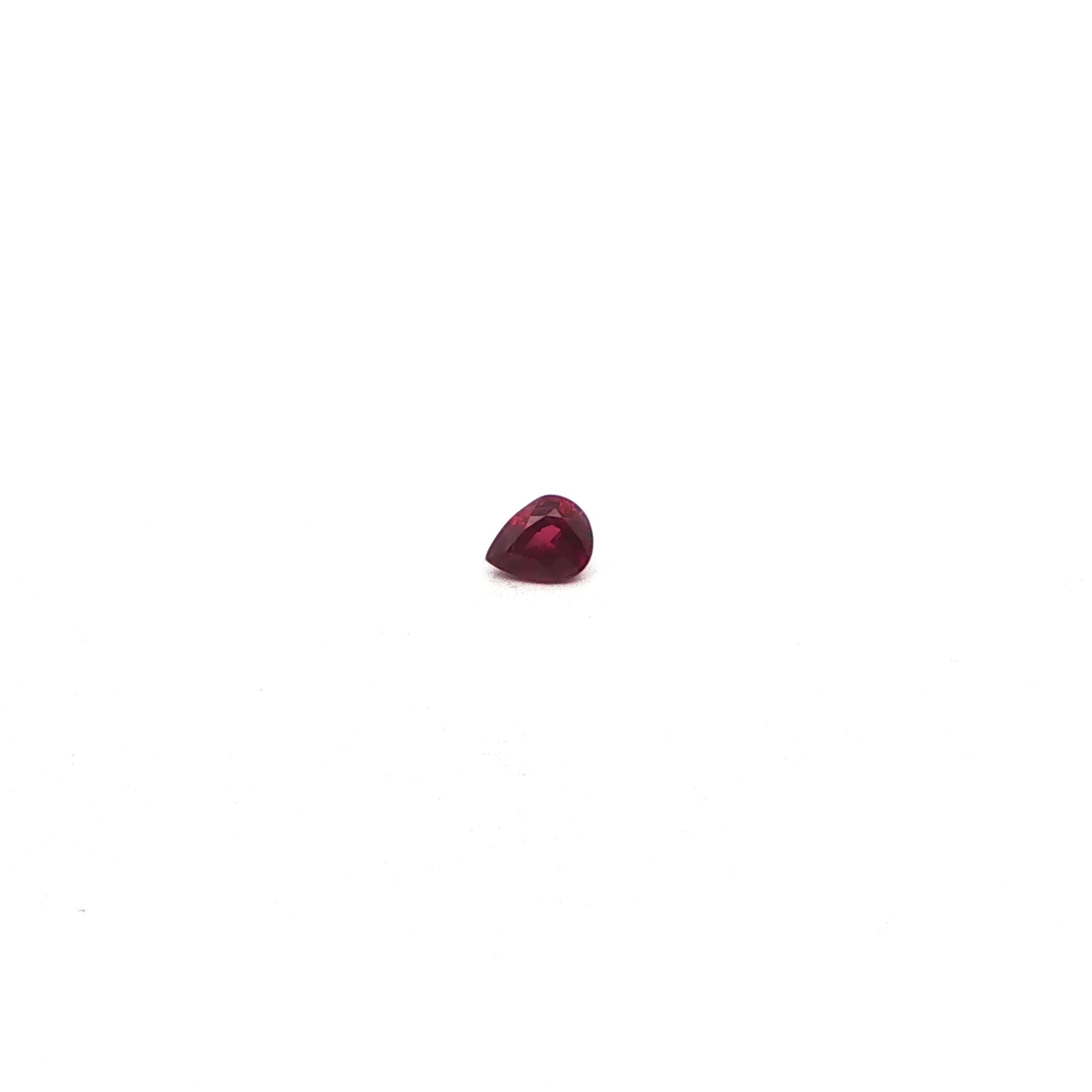 0.40 ct Pear Red Natural Ruby