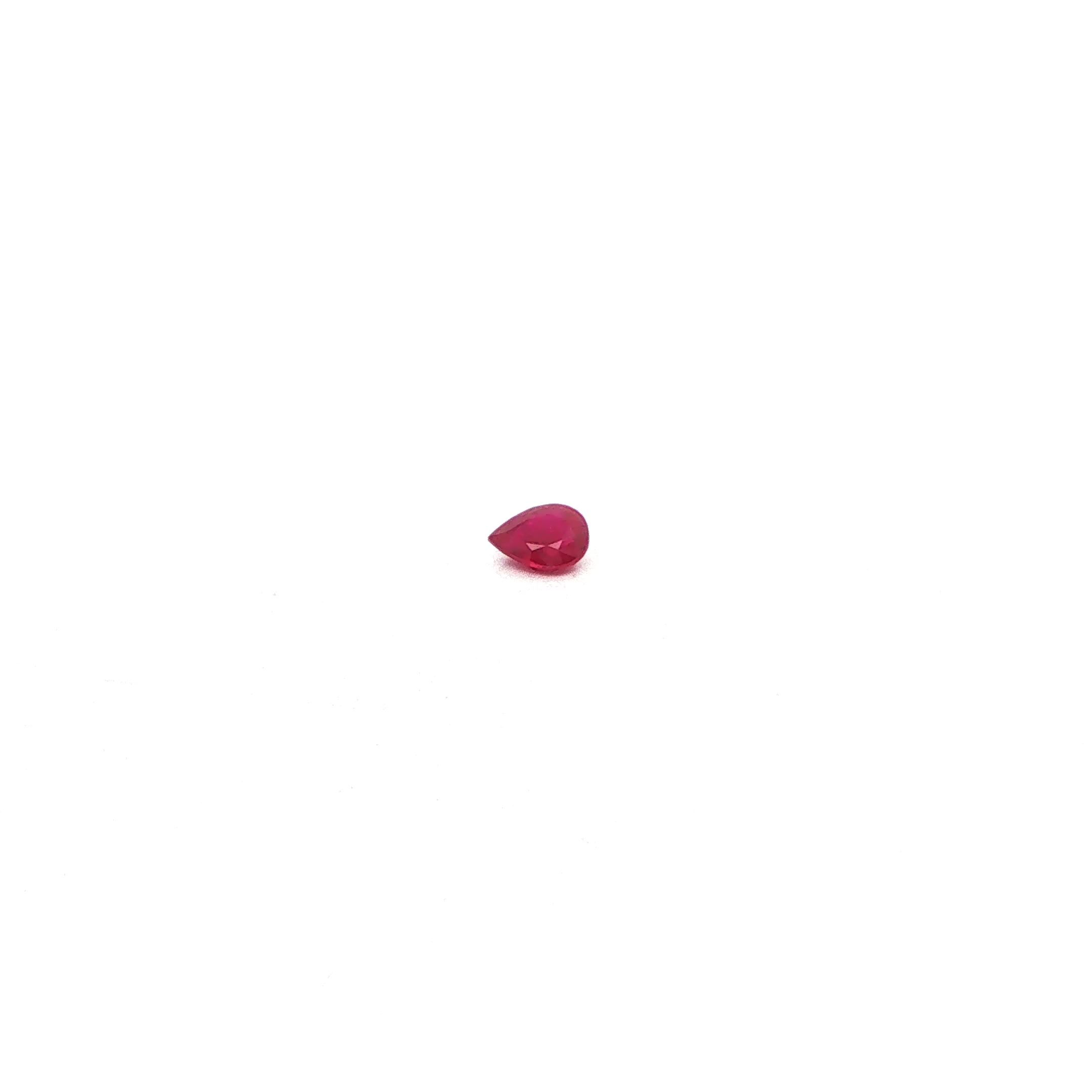 0.28 ct Pear Red Natural Ruby