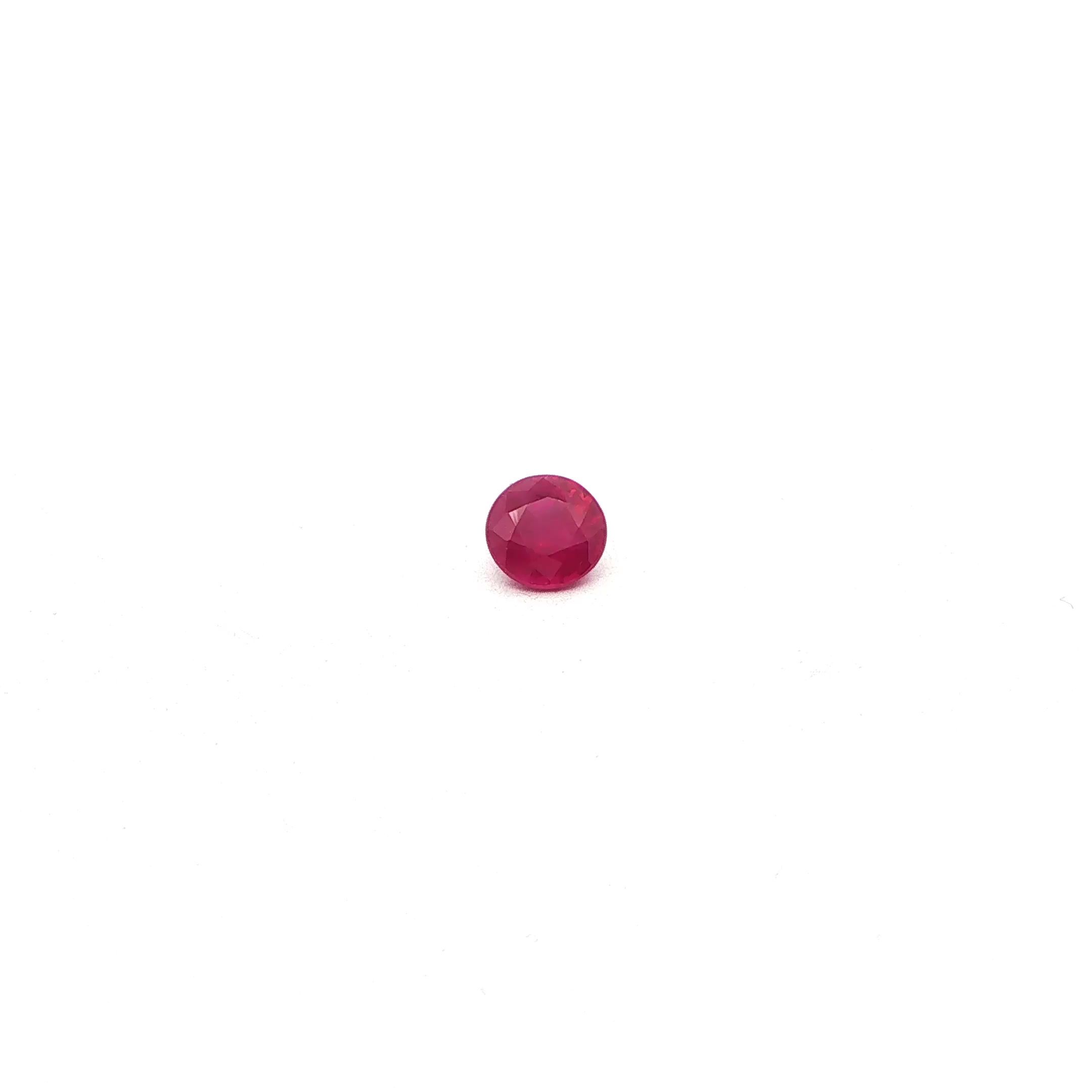0.79 ct Round Red Natural Ruby