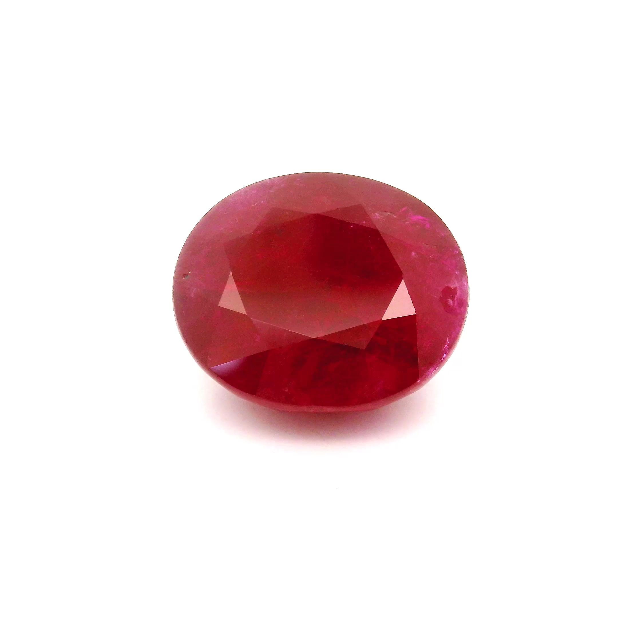 15.44 ct Oval Red Natural Ruby